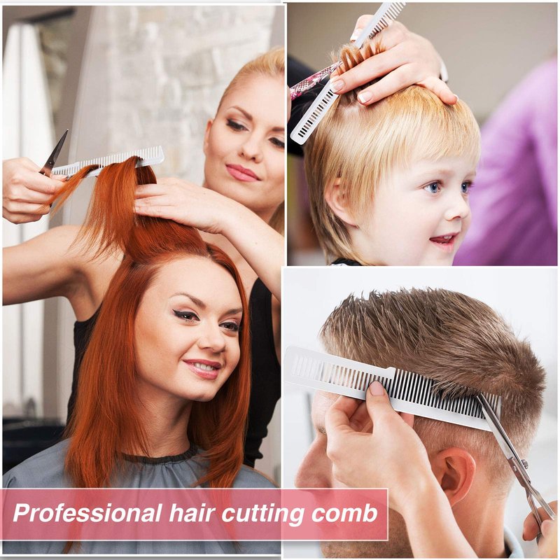 Potchen 3 Pcs Hair Cutting Comb Professional Styling Barber Clipper Comb Heat Resistant Hairstylist Accessories for Barbershops Households Home Salon Men and Women(White)