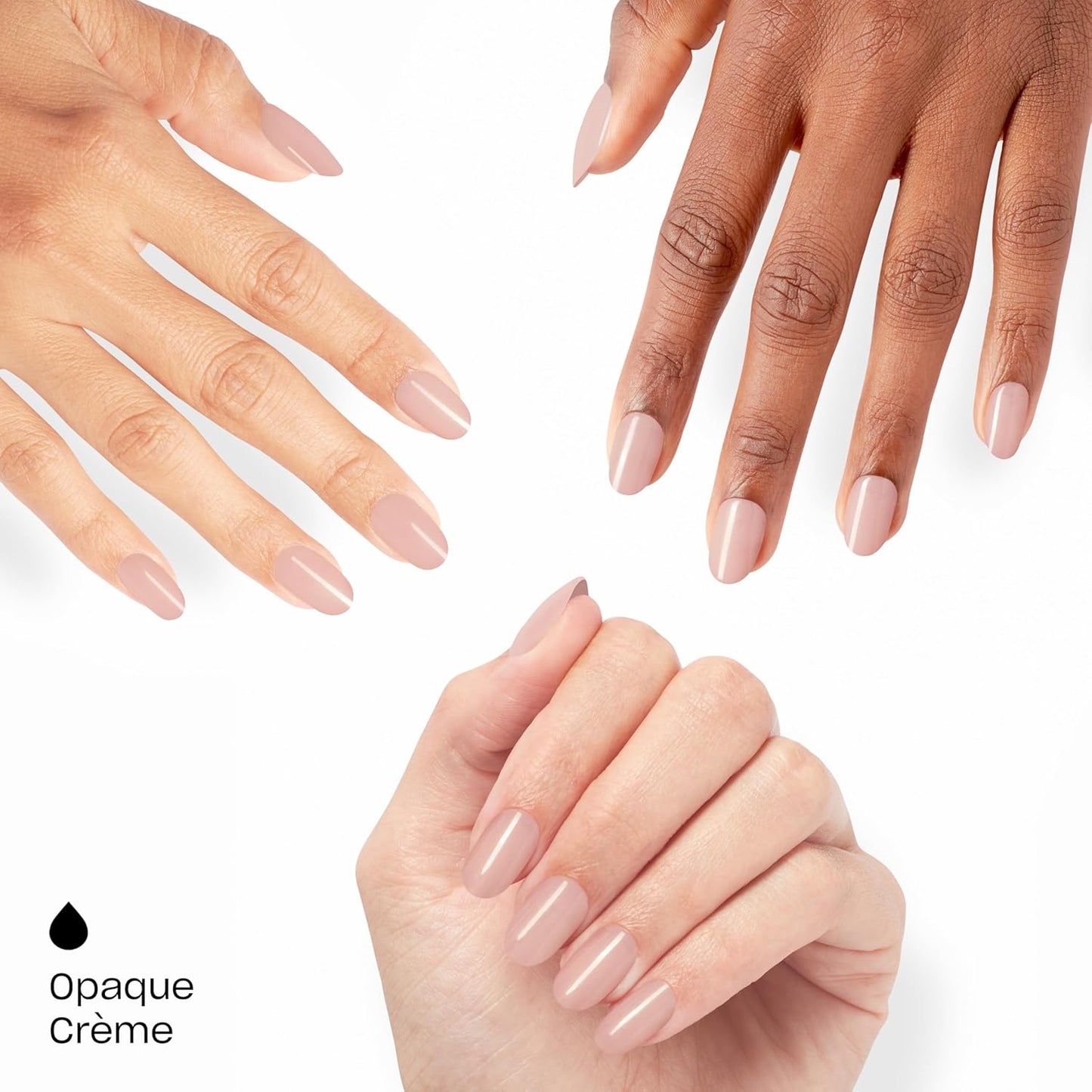 OPI On Point Press On Nails - Short Round & Squoval Nail Art | 24 Count with Glue | Long-Lasting & Reusable