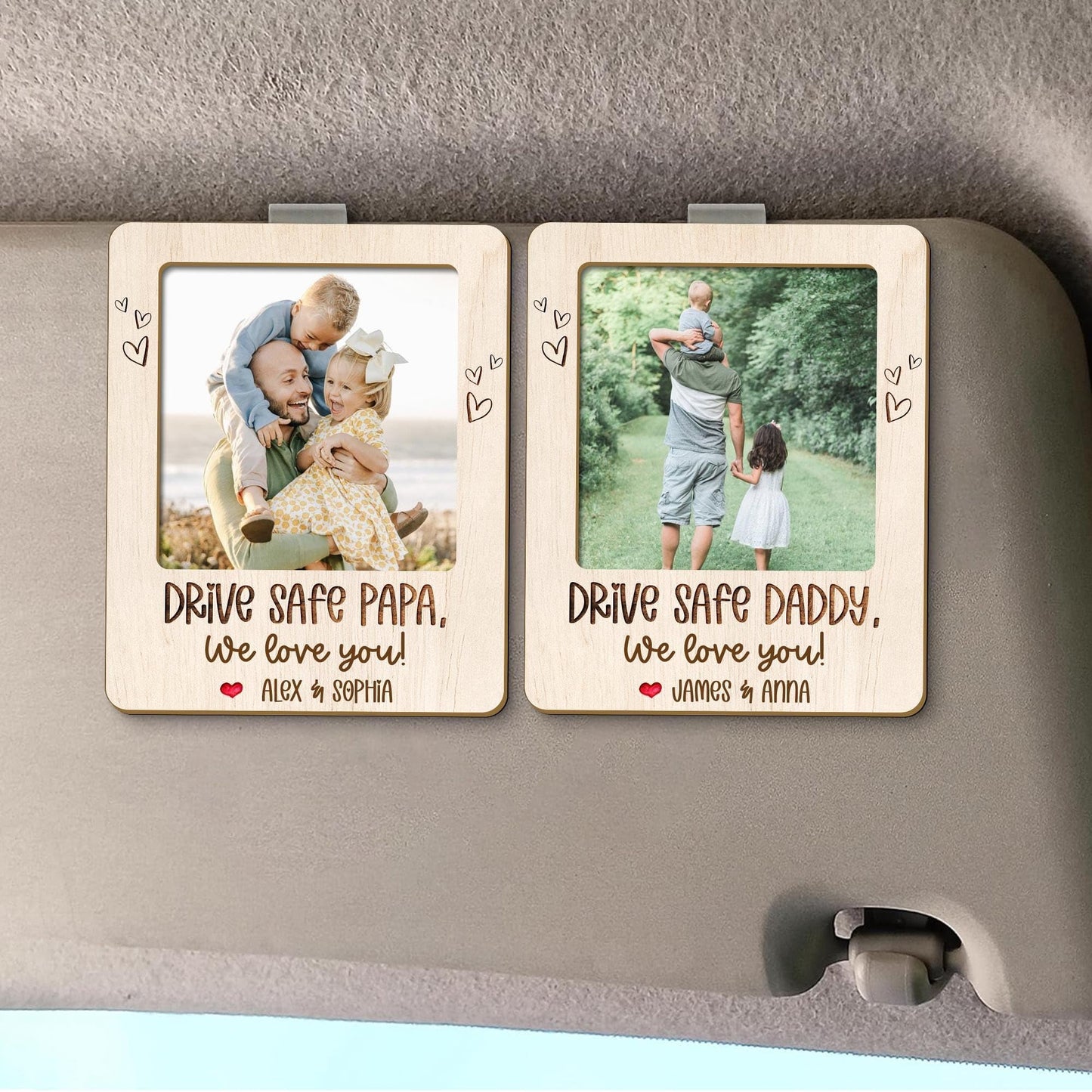 UrbanNEST Personalized Drive Safe Daddy Visor Clip, Custom Kids Photo Car Visor Clip, Custom Baby Face Gift For Dad, New Grandpa Gifts, Father's Day Dad Gift 3