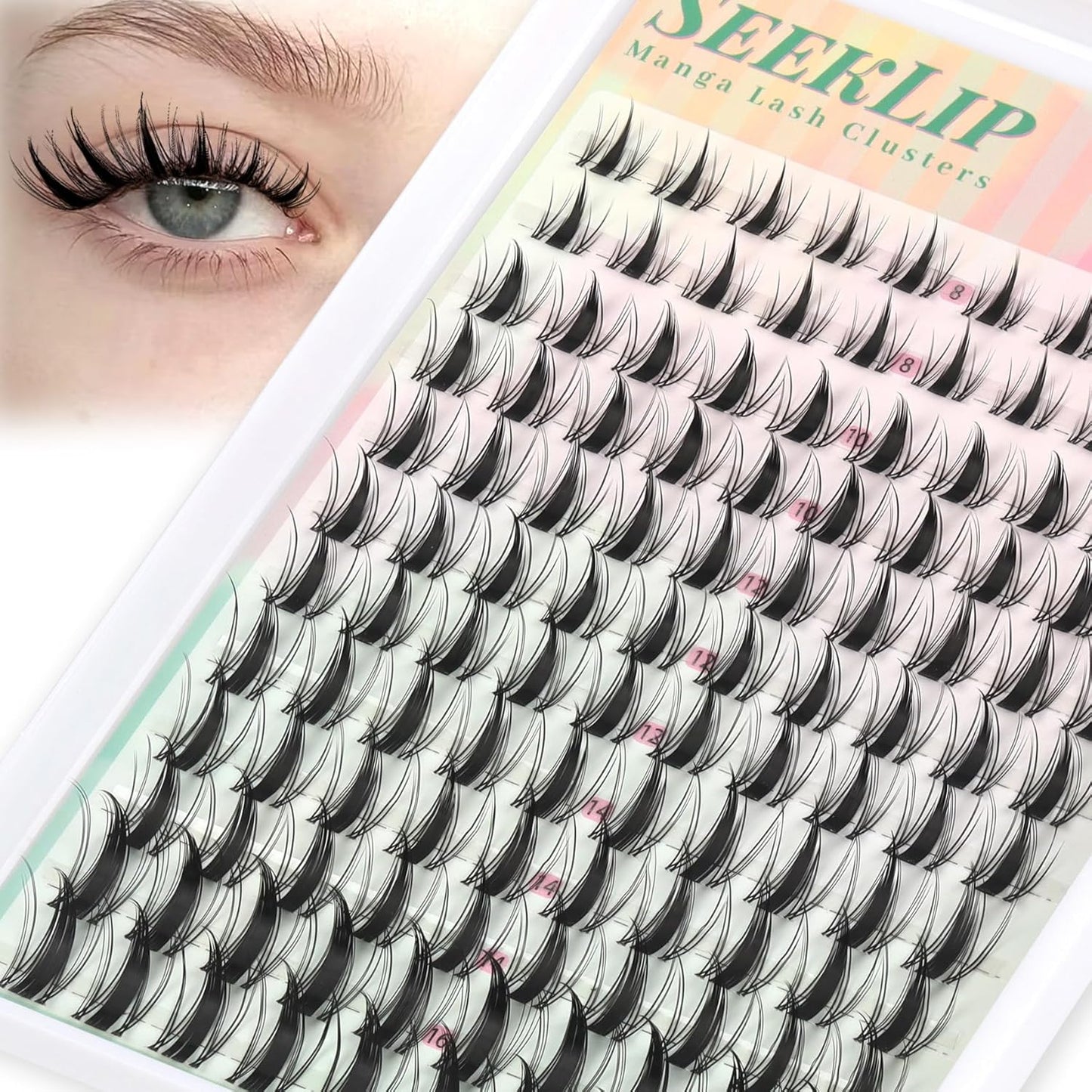 Bunny Lash Clusters - Dark Brown Spiky Doll Individual Lashes | 120 Pcs D Curl 8-16MM for DIY Eyelash Extensions