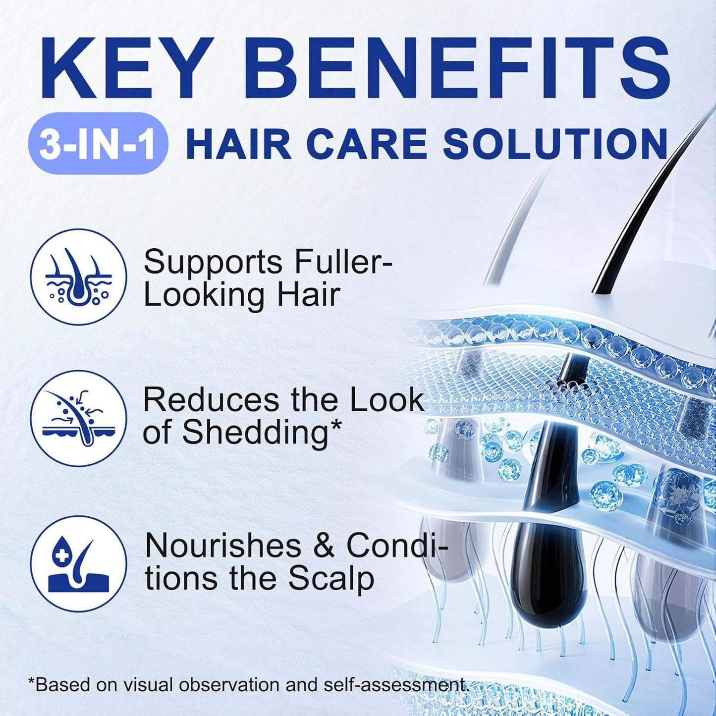 Hair Growth Serum Roll-On - Nourishing 30ml Oil with 3% Rosemary & Redensyl | Supports Scalp Health