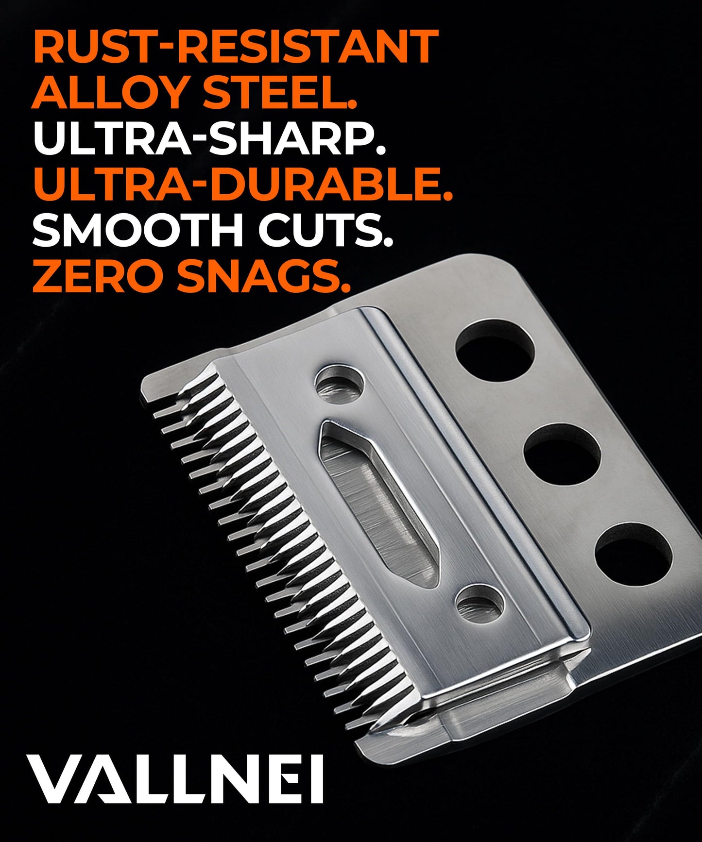 Professional 3-Hole Adjustable Clipper Blade Replacement Compatible with Wahl Designer, Senior, Cordless Designer, Pilot & Sterling Clippers, 1–3 mm Fade Blade (2 Pack)