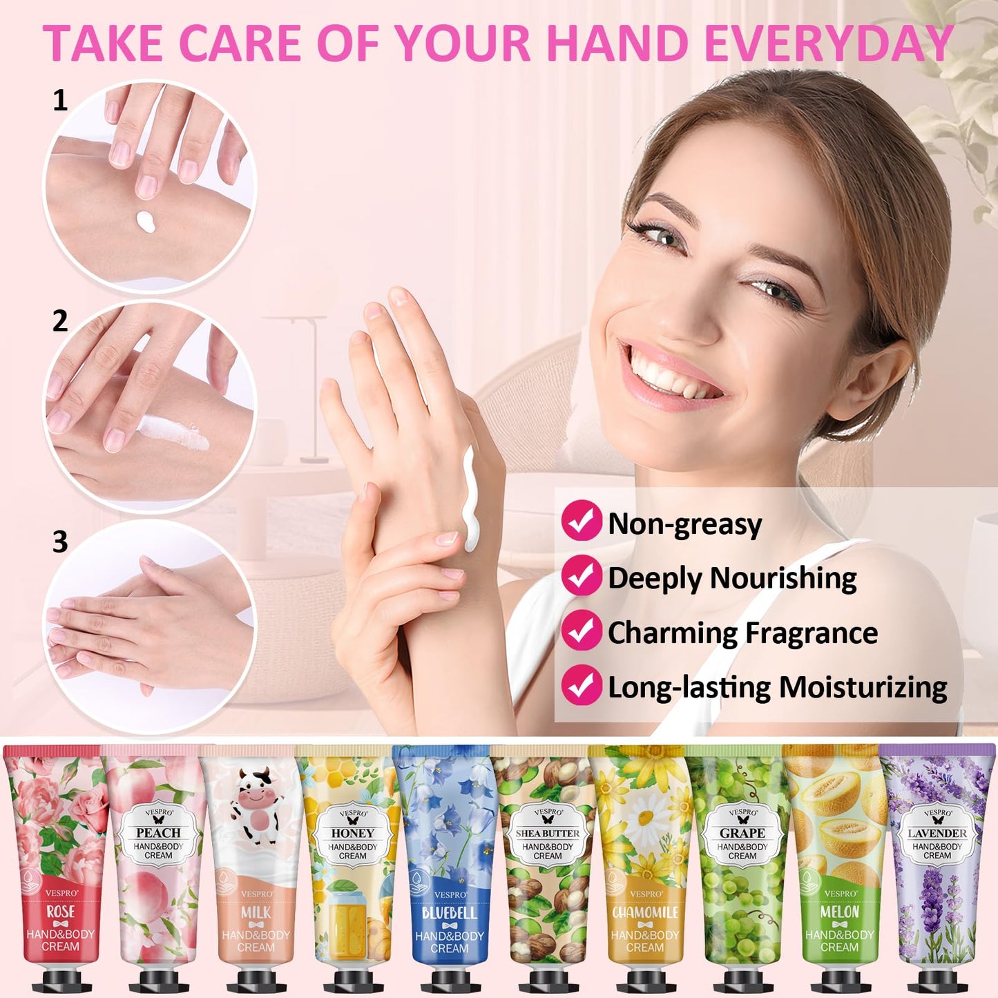 VESPRO 168 Pack Hand Cream Set for Women, Hand Lotion for Wedding Favors, Bridesmaid Gifts, Thank You Gifts, Birthday Gifts, Party Favors, Hand Lotion Travel Size for Dry Cracked Hands