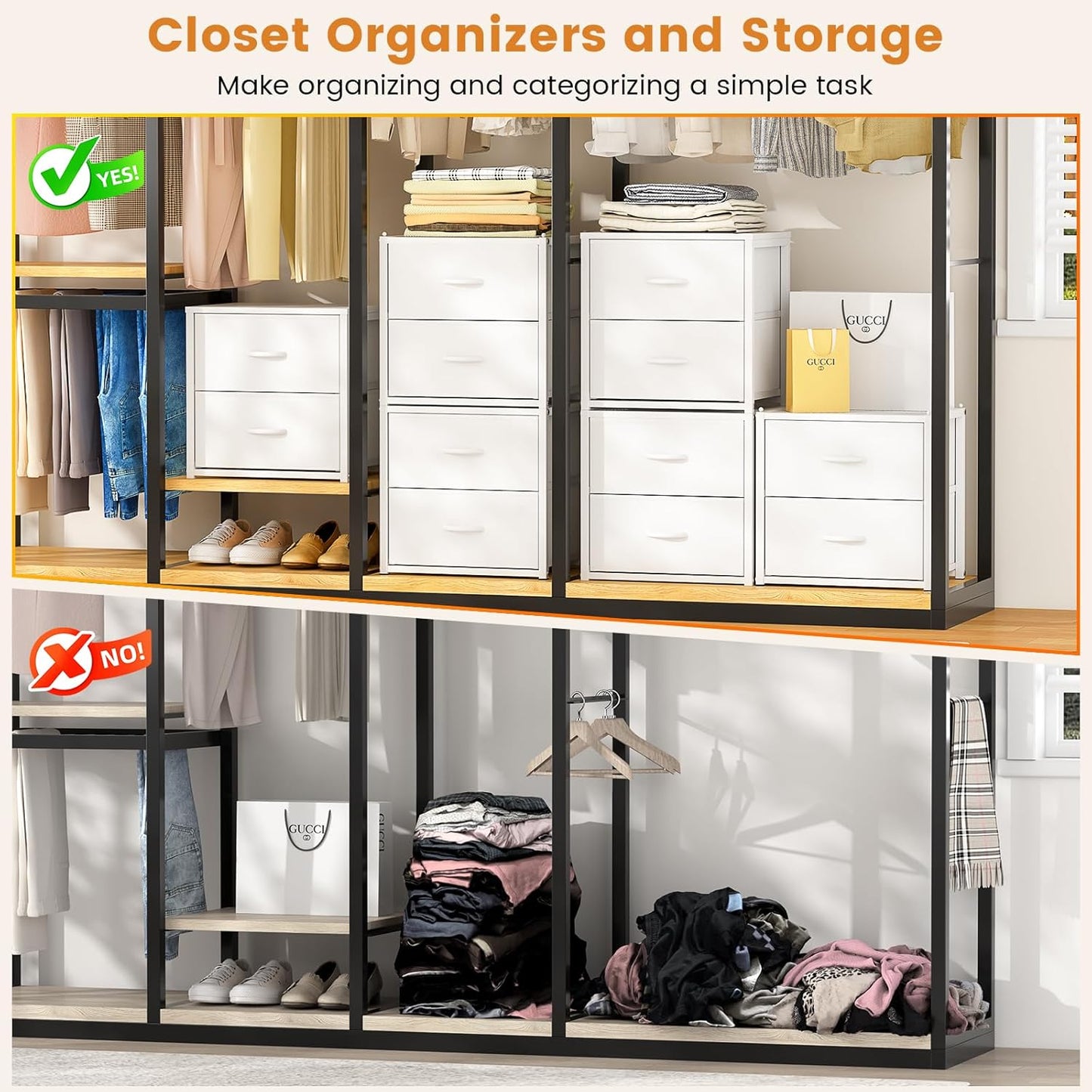 3-Pack Stackable Storage Drawers - White Closet Organizer for Clothes | Versatile Dresser for Bedroom, Living Room, Pantry