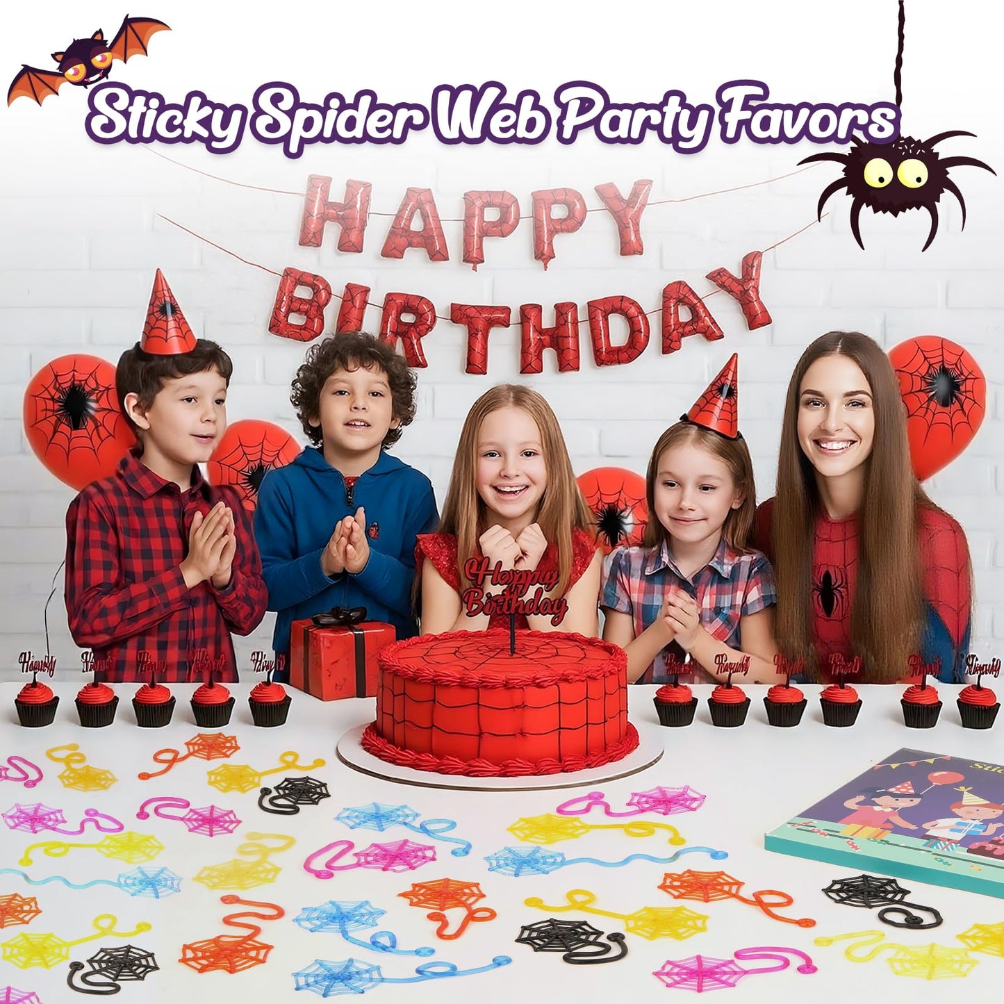 30 Pcs Sticky Spider Web Sticky Hands for Kids Bulk Halloween Party Favors Decorations,Spider Webs for Classroom Prizes,End of The Year Gifts Goodie Bags Stuffers Pinata Stuffers for Boys Girl