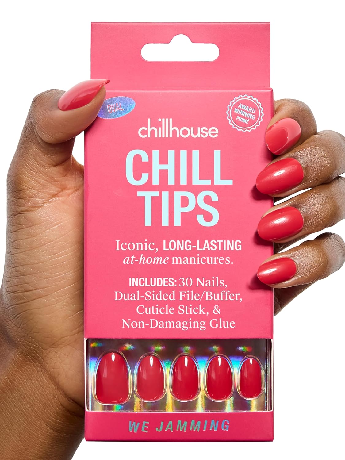 Chillhouse Press-On Nails Kit | Chill Tips - Almond Shape, 30 Customizable Sizes for Up to 2 Weeks Wear