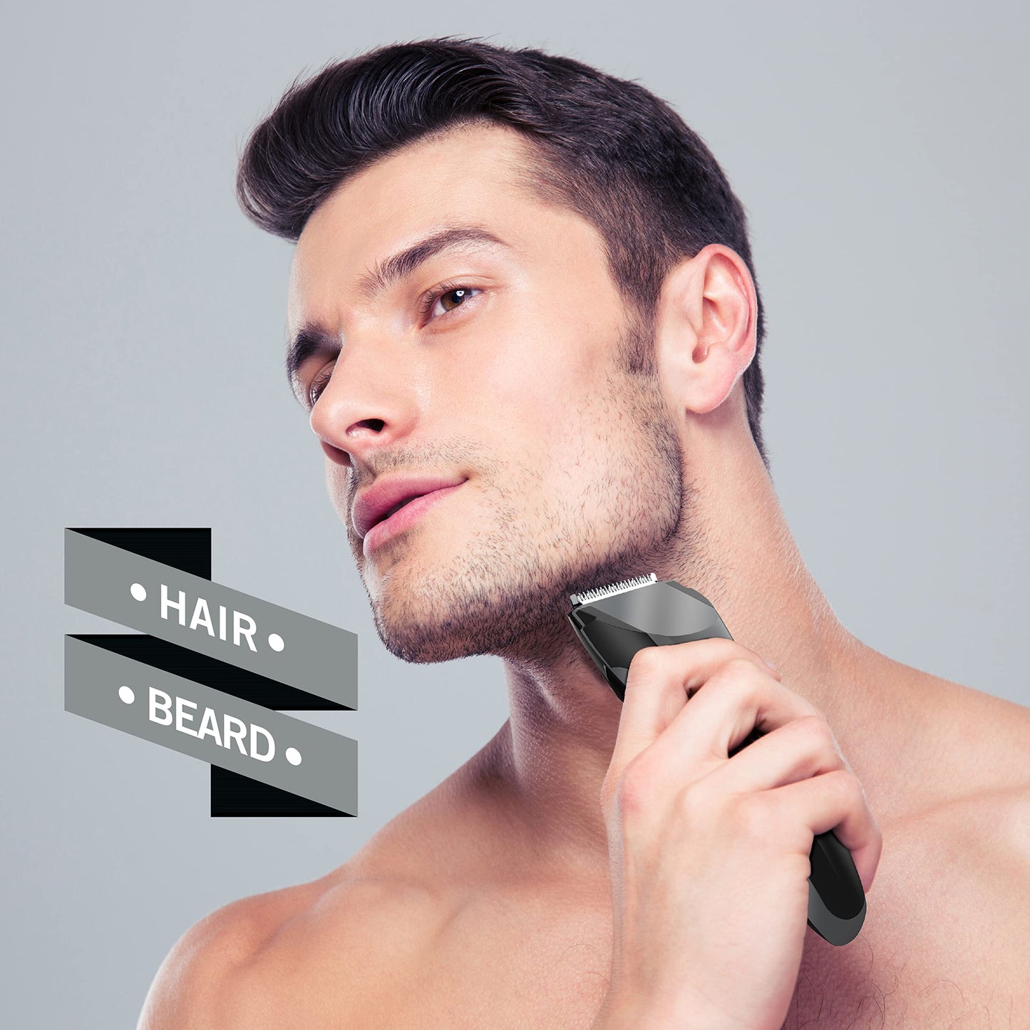 Perry Ellis Precision Trimmer for Men Cordless Electric Hair Clipper with Adjustable Dial 1–20mm, Beard & Mustache Grooming Kit, Charging Stand, USB Adapter, 45 Min Runtime, Cleaning Kit Included