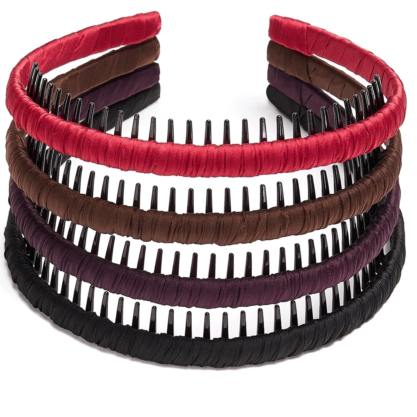 Multicolor Protection Resin Hair Comb & Headband Set - 4 Stylish Colors for Women