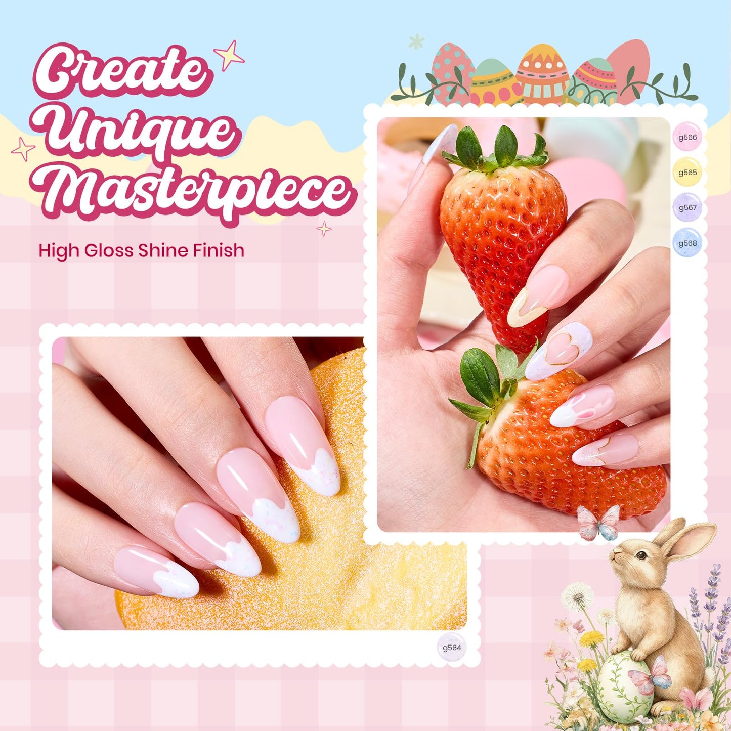 beetles Gel Polish Set, Pastel Whip 6 Colors Taste of Spring Macaron