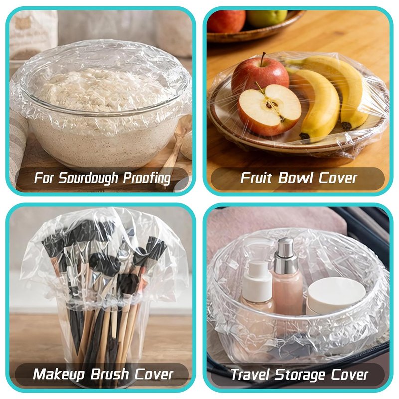 Disposable Shower Caps - Waterproof & Durable Hair Covers for Men and Women | 100 Pcs Clear Plastic for Travel & Deep Conditioning