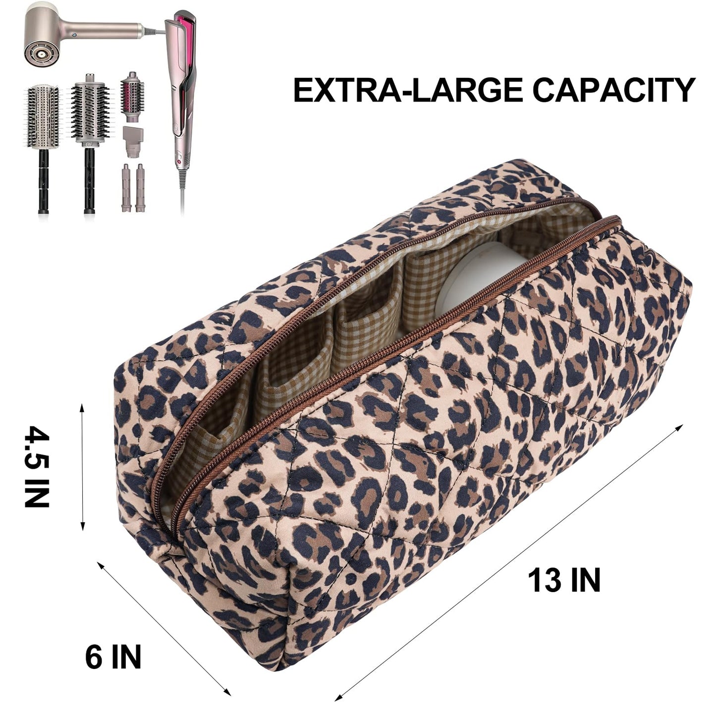 idoltimes Hair Tools Travel Bag, Quilted Hair Tools Organizer Compatible with Dyson Airwrap Styler