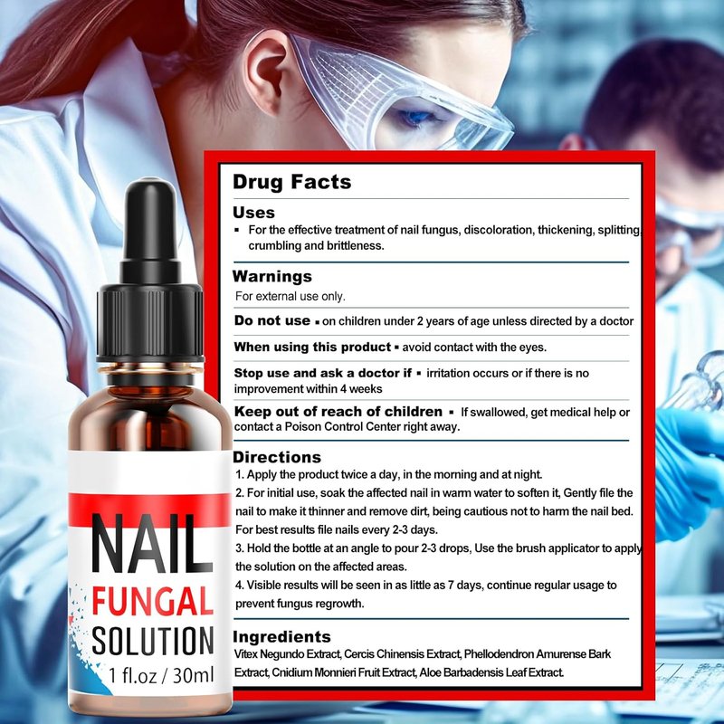 Toenail Fungus Treatment - Extra Strength 25% Undecylenic Acid | Gentle Plant-Based Formula, 1.01 Fl. Oz (Blue)