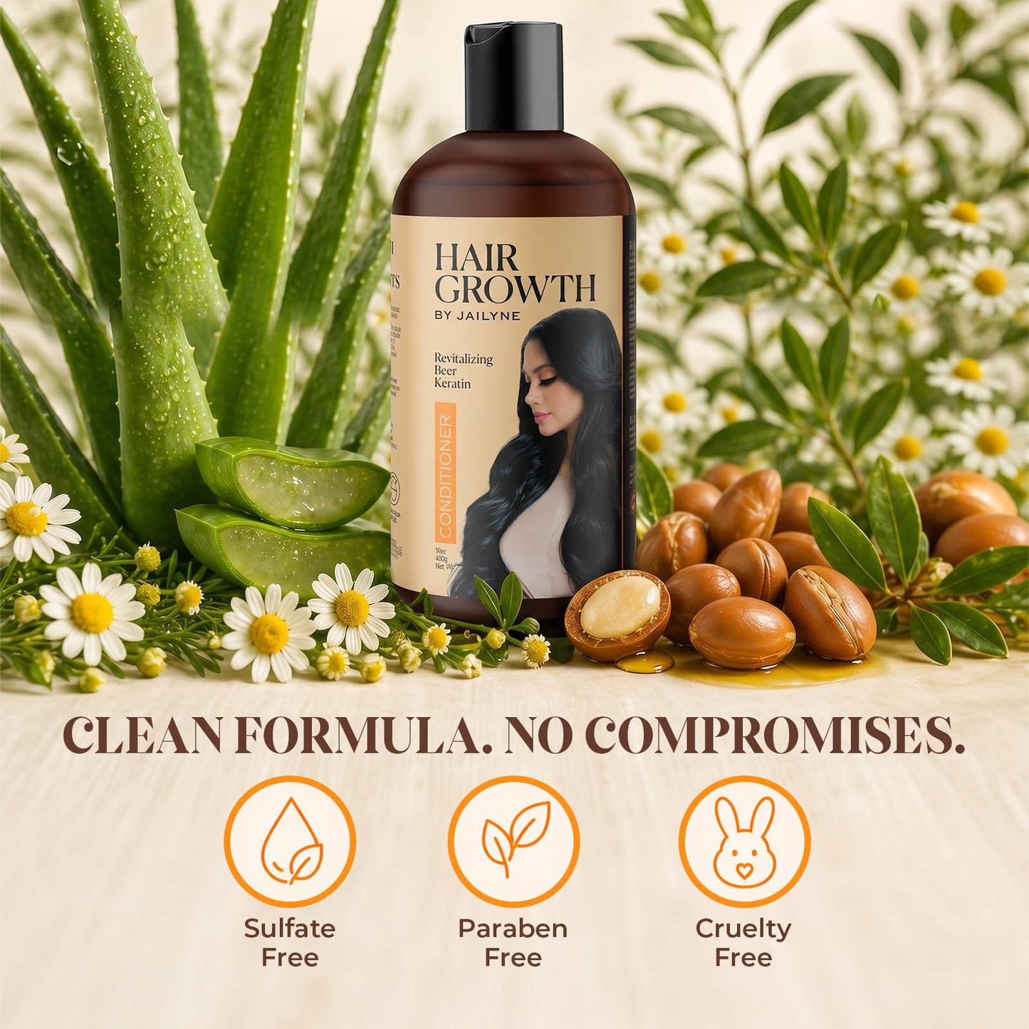 Hair Growth Conditioner by Jailyne Ojeda – Deeply Nourishing & Strengthening Formula with Biotin & Keratin – Promotes Thicker, Longer Hair – Made in USA