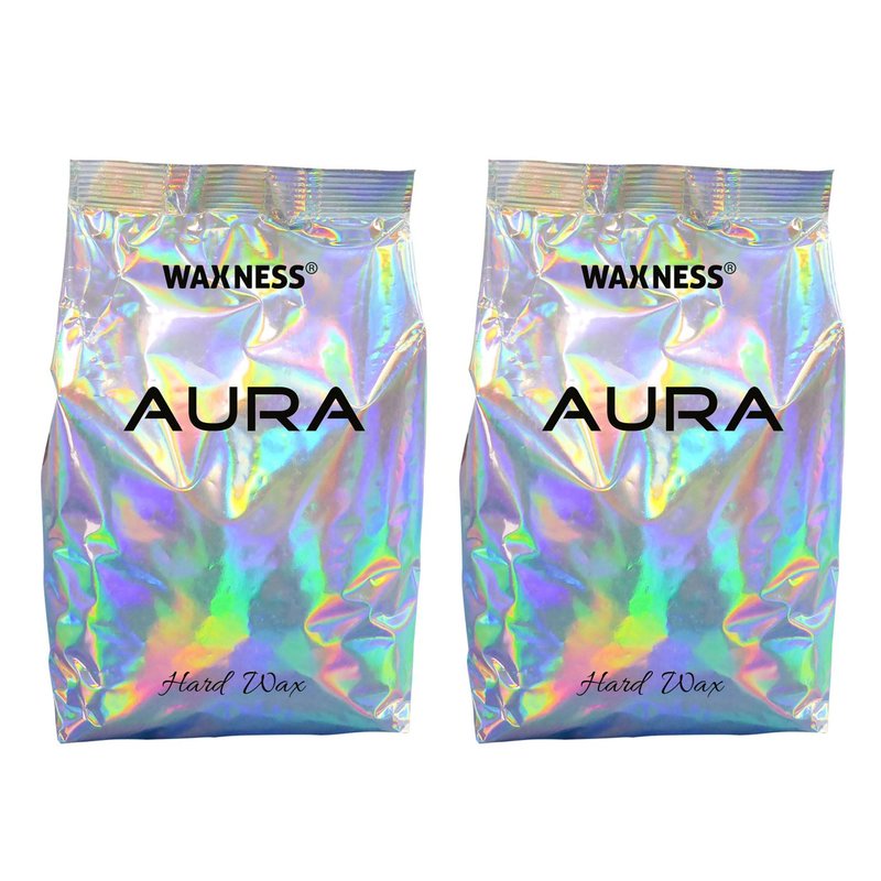 Waxness Aura Hard Wax Beads 2.2 lb (1 kg) Pack of 2 – Stripless Professional Hard Wax for Face & Body, Smooth Application, Suitable for Sensitive Skin – Made in Italy