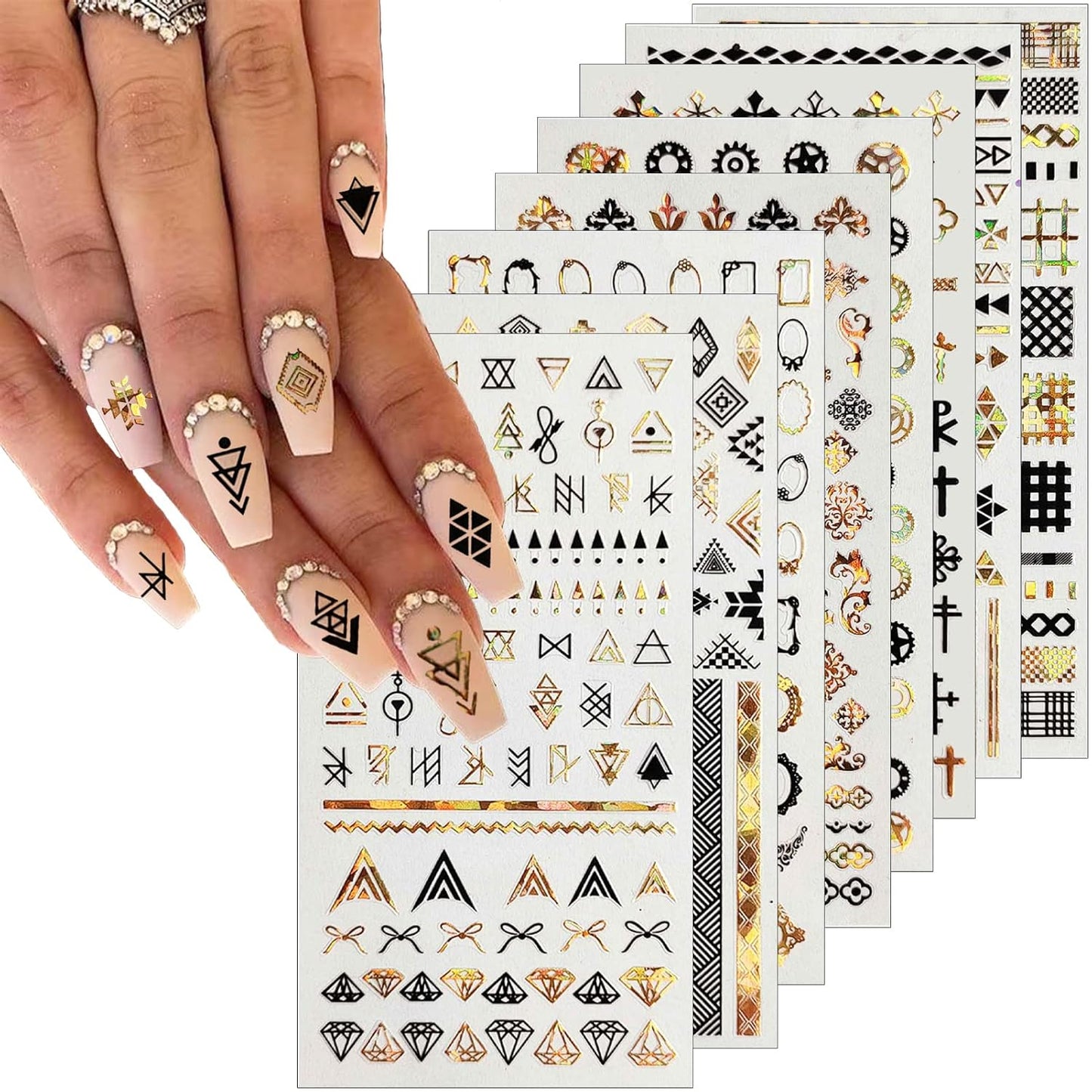 Christmas Nail Wraps - DIY Self-Adhesive Nail Art Stickers with Santa & Snowflake Designs | 12 Sheets & 2 Nail Files