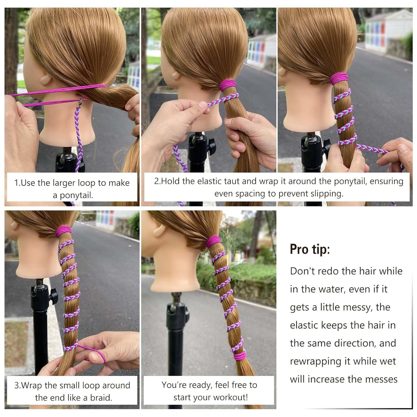 Colorful Spiral Hair Ties - No Damage Elastic Ponytail Holders for Short Fine Hair | 3 Packs