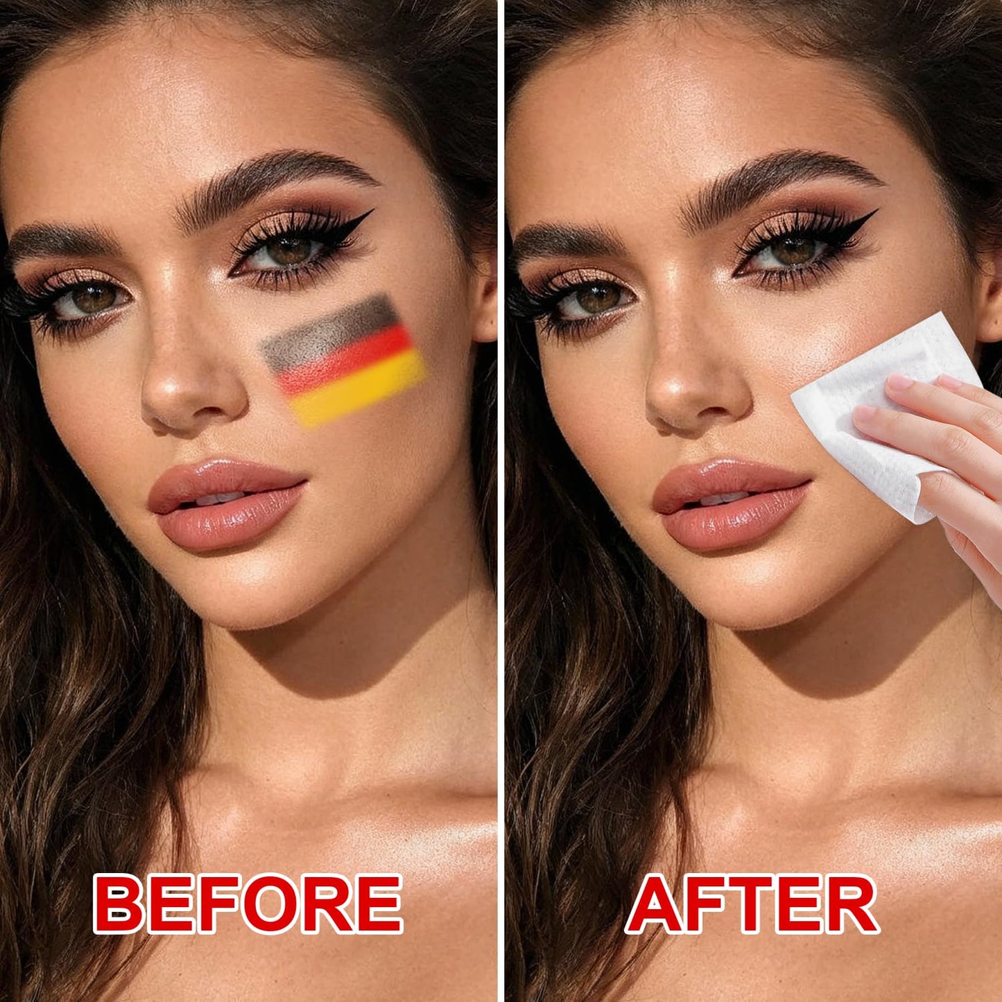 Black Red and Yellow Face Body Paint Stick for 2026 World Cup Fan Soccer Baseball Softball Sports Eye Black Stick Makeup (Germany)