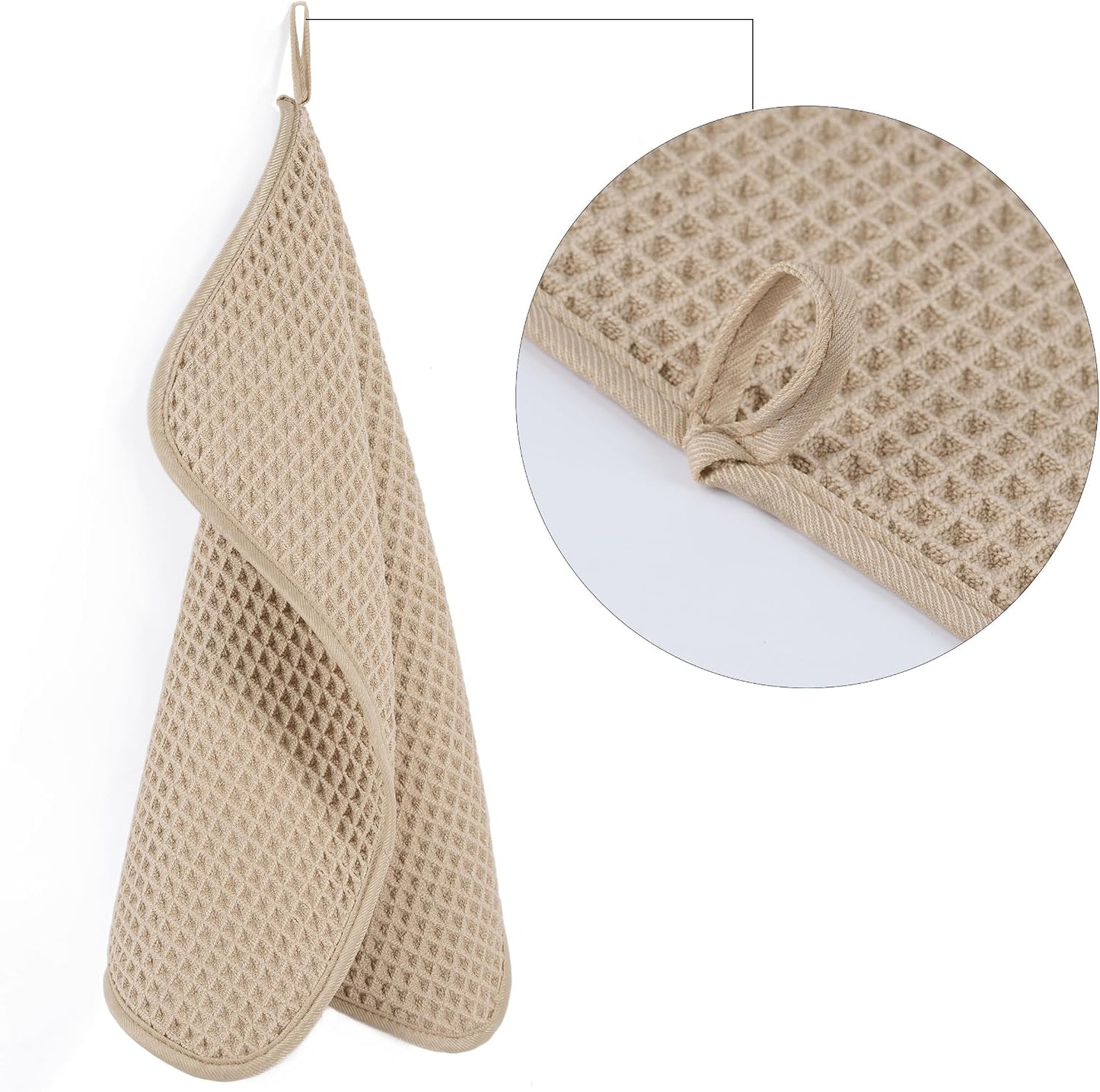 Microfiber Washcloths - Lint-Free Face Towels, 430 GSM | 13 x 13 in, 4 Pack - Waffle Weave