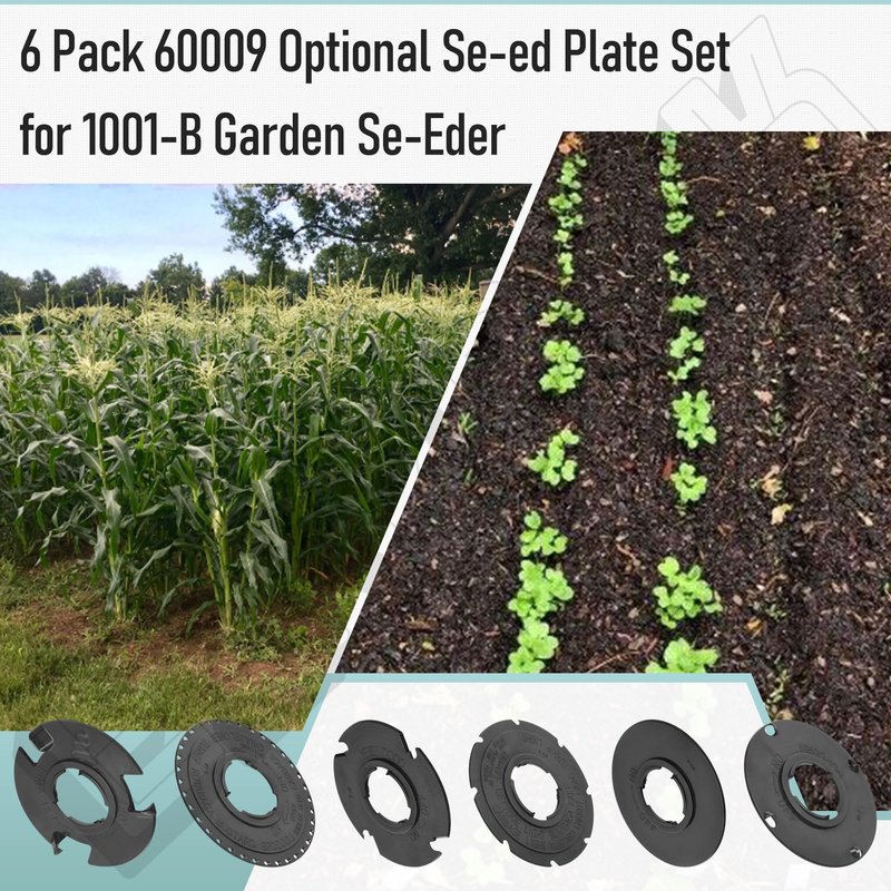 EZYPAK 6 Pack 60009 Optional Se-ed Plate Set Compatible with Earthway 1001-B Garden Seeder, Works for Sweet Corn, Radish, Leek, Asparagus, Spinach, Carrot, Beans, Peas, Beets and More
