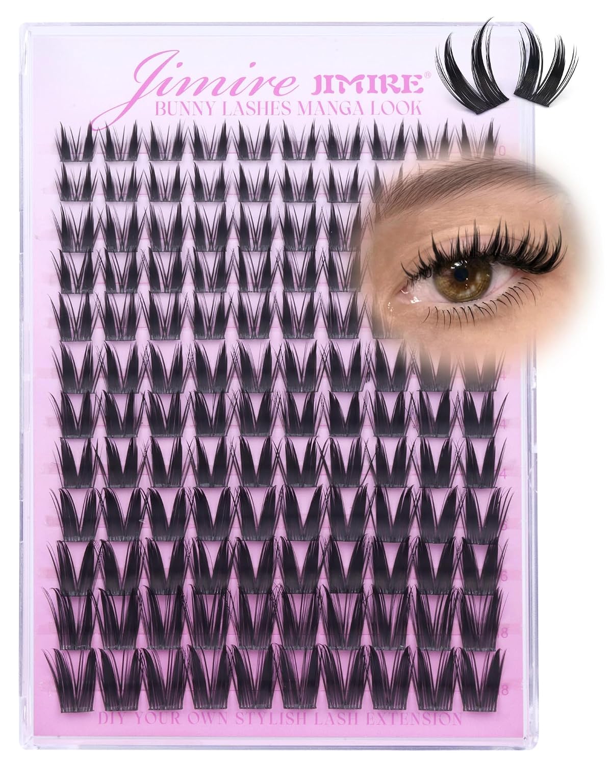 Manga Lash Clusters - Wispy Eyelash Extensions for Fox Eye Look | 10-16MM Pre-Mapped Anime Style