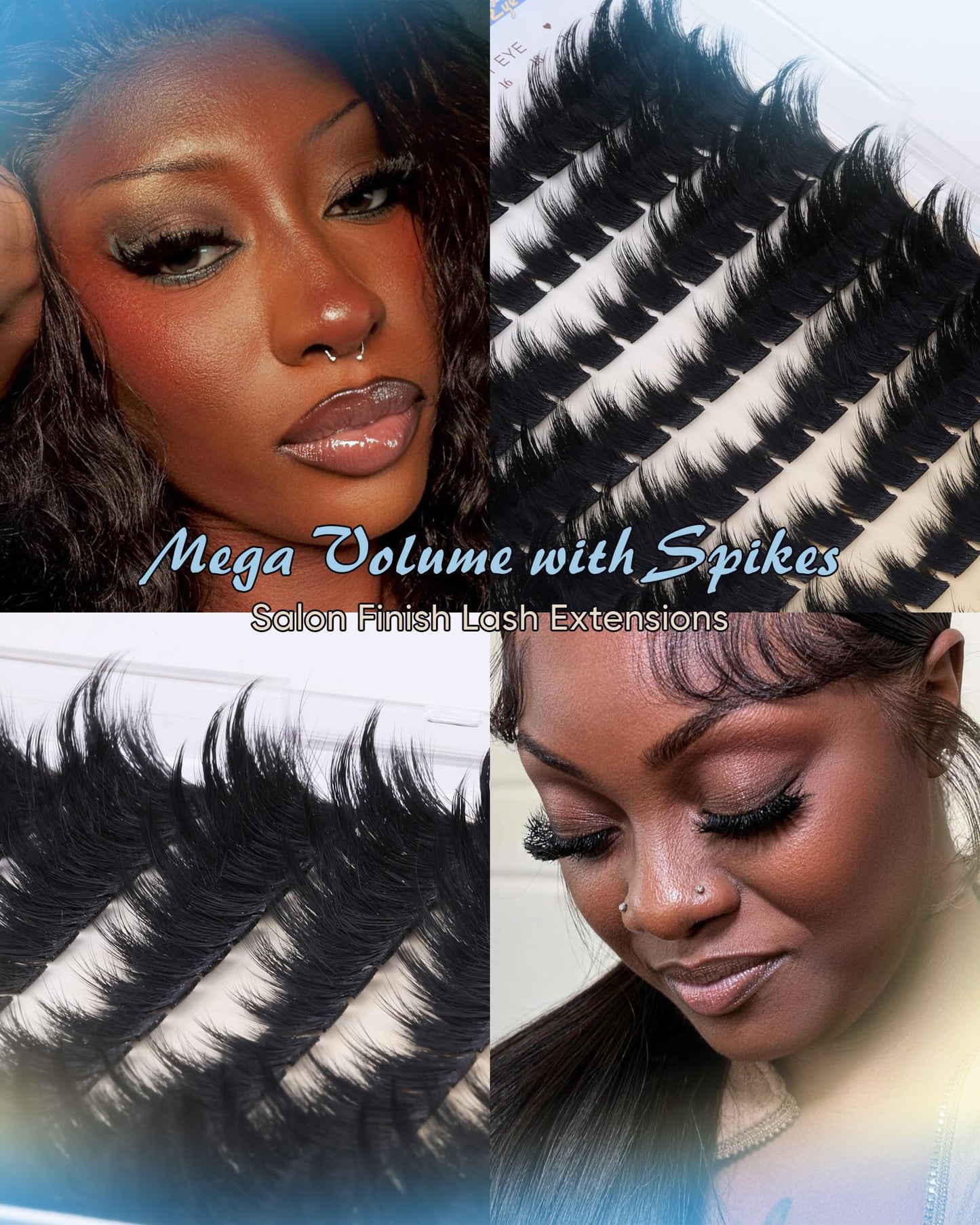 CORUSCATE Lash Clusters Spikes Eyelash Clusters Mink Volume Cat Eye Lashes