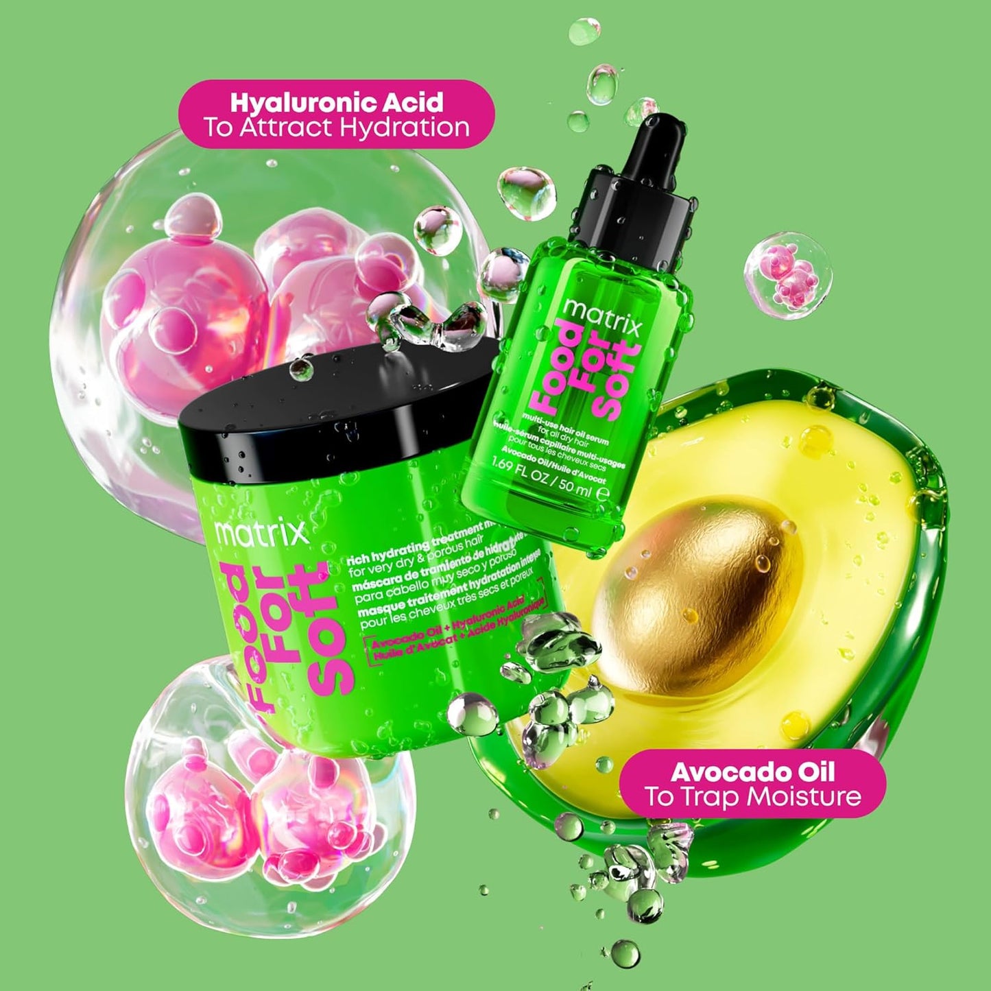 MATRIX Hydrating Hair Mask - Avocado Oil & Hyaluronic Acid for Dry, Brittle Hair | Adds Shine & Softness