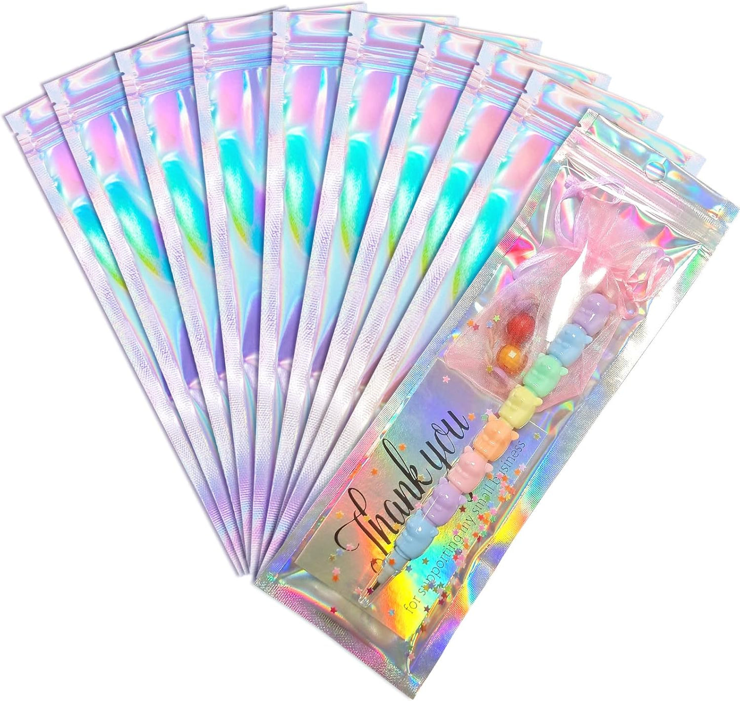 Trunple Smell Proof Bags - Resealable Mylar Foil Pouches for Food Storage | Holographic Color, 50 Pcs, 5.5x8 Inch