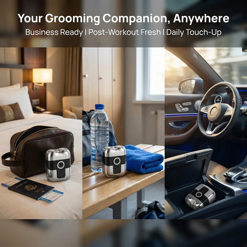 Electric Shaver for Men, 2026 New Painless Portable Dual Head Pocket Travel Electric Shavers, Waterproof Wet Dry Cordless Electric Razor