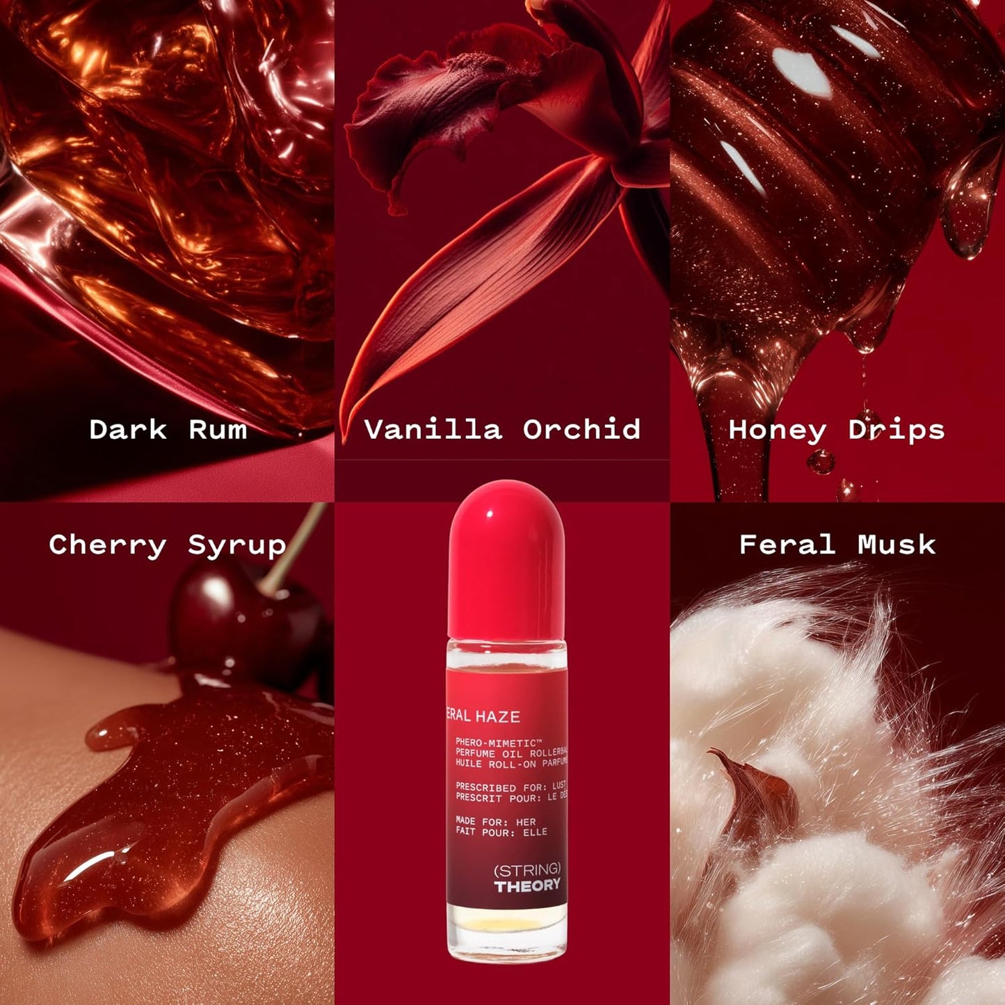 Pheromone Roll-On Perfume Oil for Women - Spicy Sweet Vanilla Amber & Dark Rum | Long-Lasting Fragrance