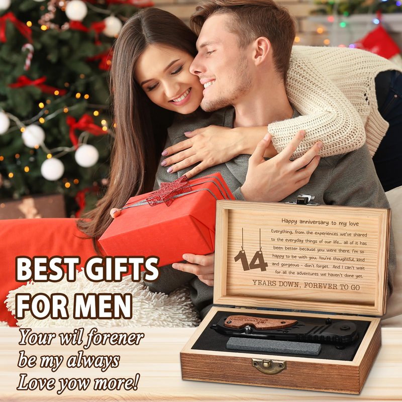 GiveGreatGift 14 Fourteen Year Wedding Anniversary for Him Gift, Husband, Men, Ivory 14th Marriage Anniversario Gift