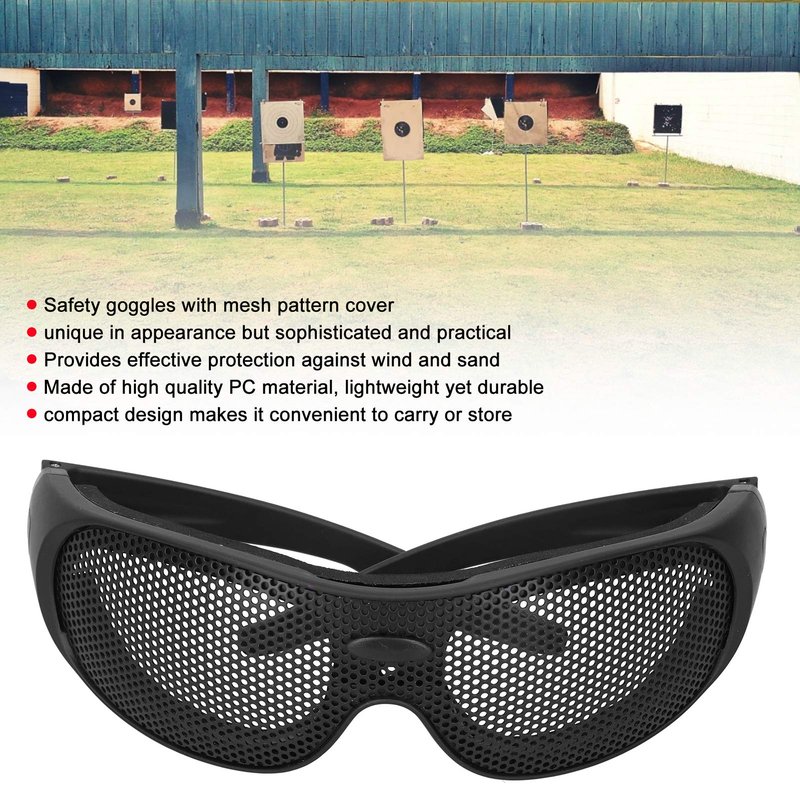 FILFEEL Wire Mesh Lens, Safety Goggles Breathable Shock Iron Safety Glasses Wind And Sand Proof for Outdoor Game Fans Activity