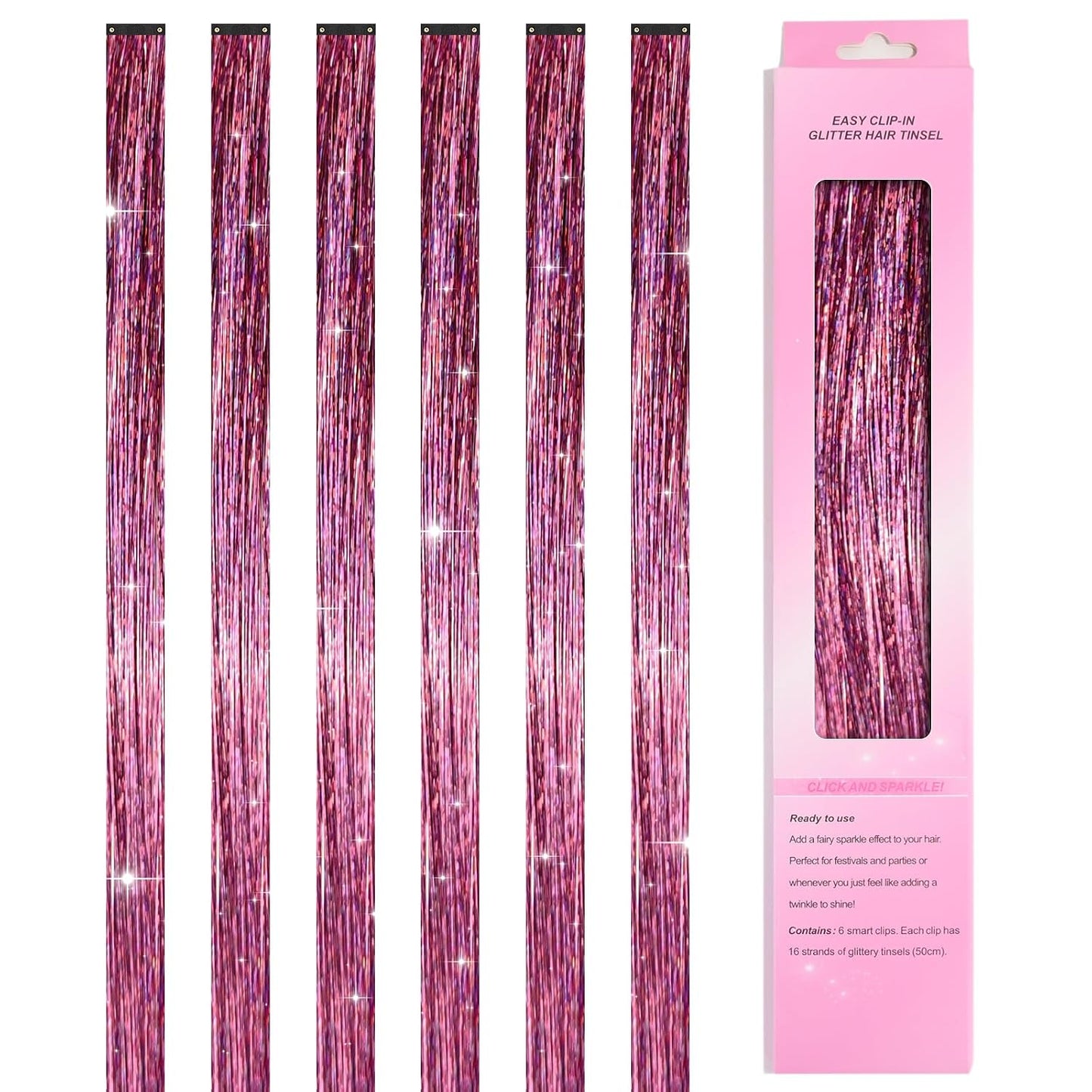 12 Colors Hair Tinsel Kit - 48 Inch Heat Resistant Hair Extensions | 3600 Strands Sparkling Glitter for Festivals & Parties