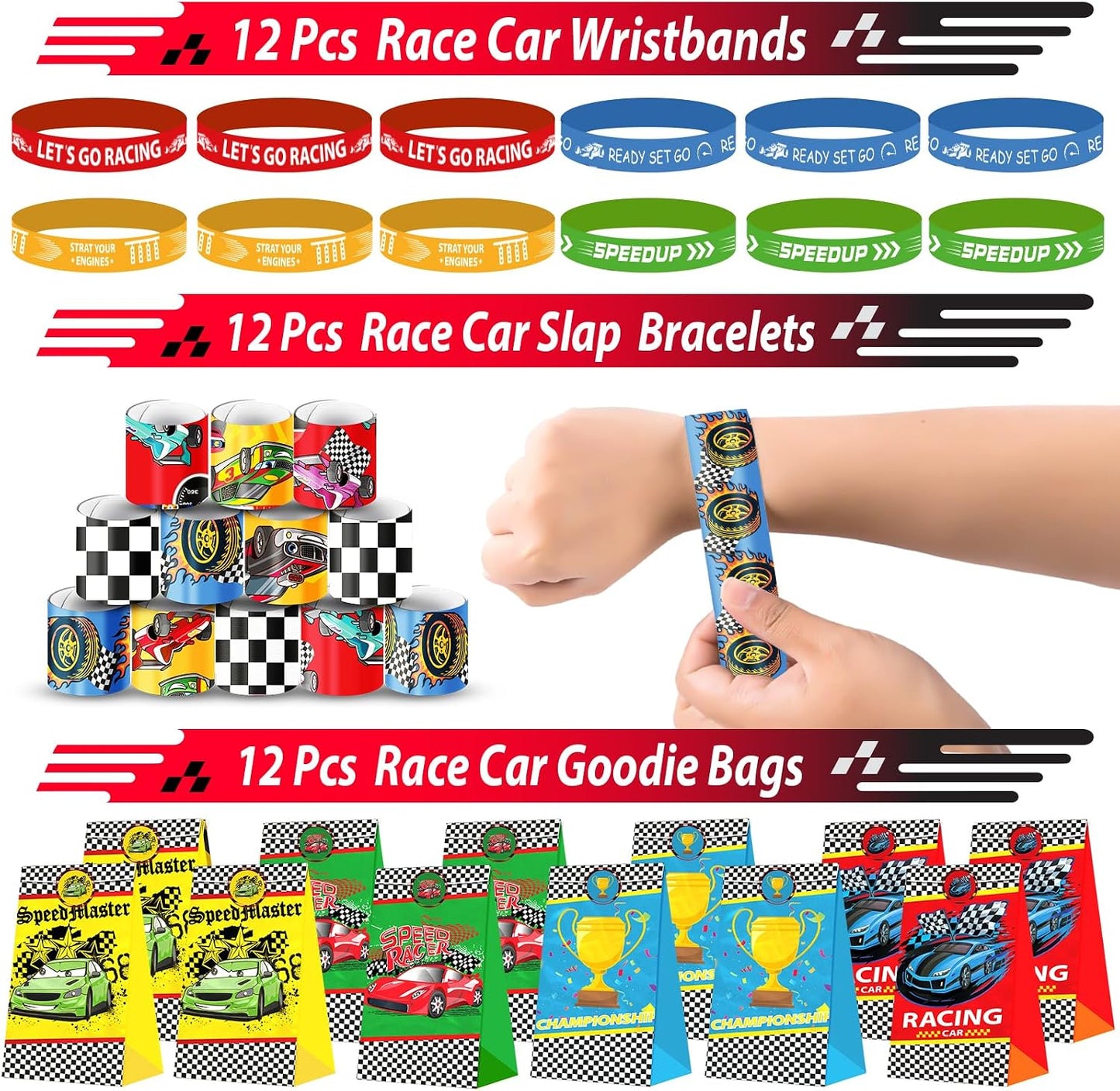 Race Car Birthday Party Favors - 232PCS Goodie Bag Stuffers & Decorations | Cars Theme Supplies