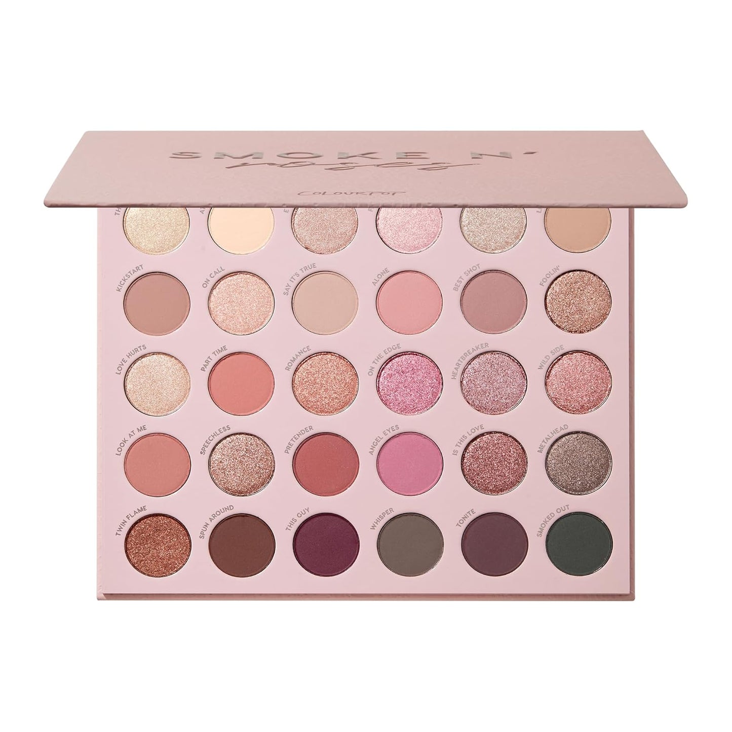 ColourPop Smoke N Roses Eyeshadow Palette - High-Pigment Rose & Smoky Shades | Long-Lasting Matte & Metallic Finish (1.16 oz)