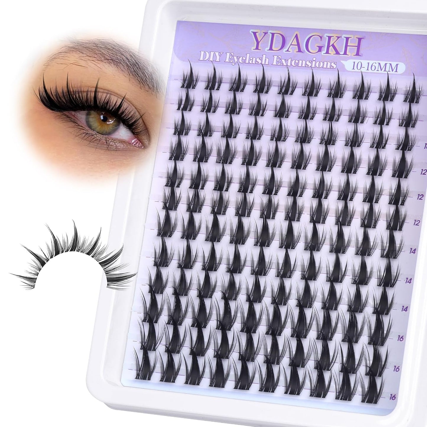 Anime Lash Clusters - Spiky Manga Eyelash Extensions with Invisible Band | 10-16mm Wispy 120 Pcs
