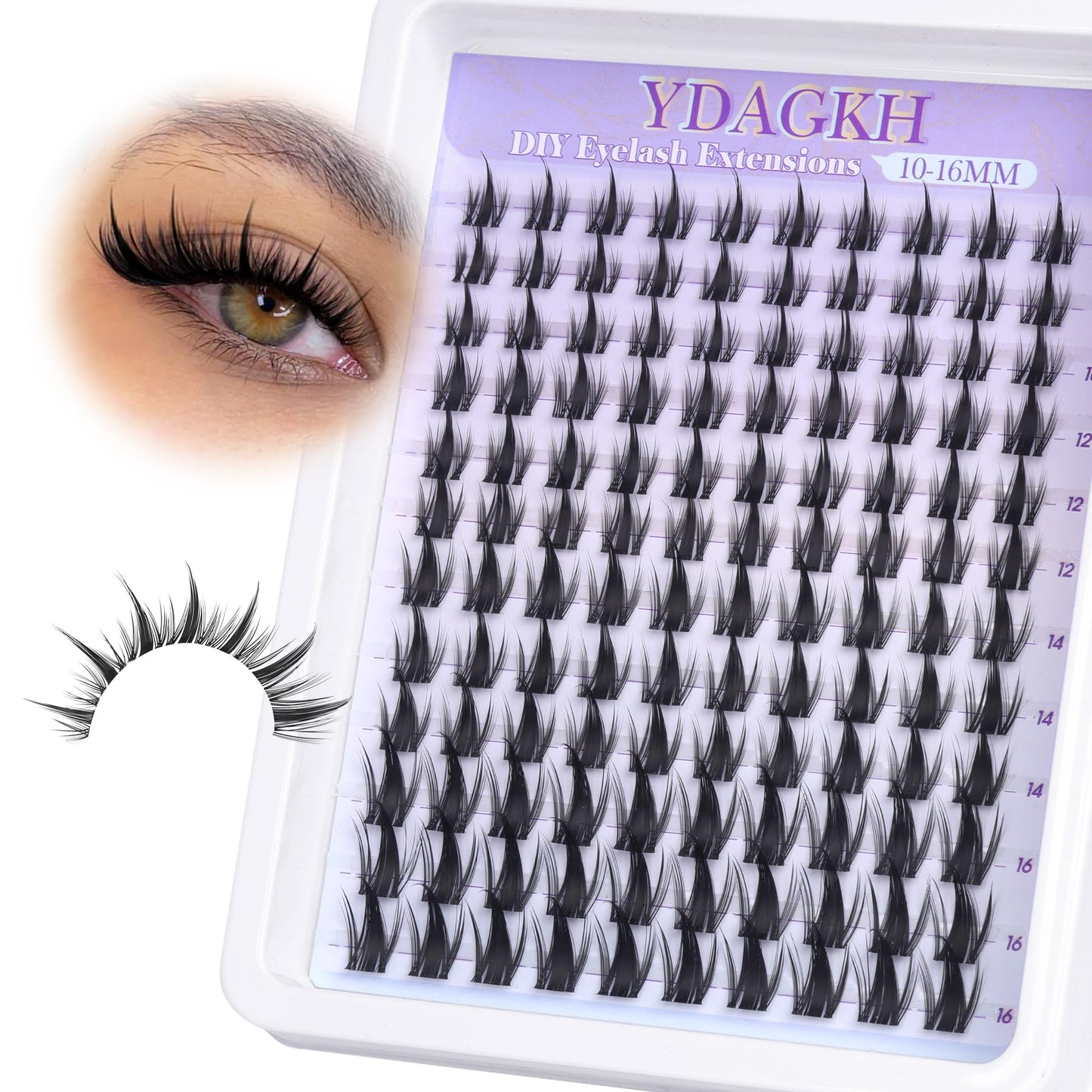 Anime Lash Clusters with Spikes Manga Eyelash Clusters Invisible Band Spiky Clusters Eyelash Extensions Natural Cluster Lashes Wispy 10-16mm DIY Lash Extension Clear Band Doll Individual Lashes 120Pcs