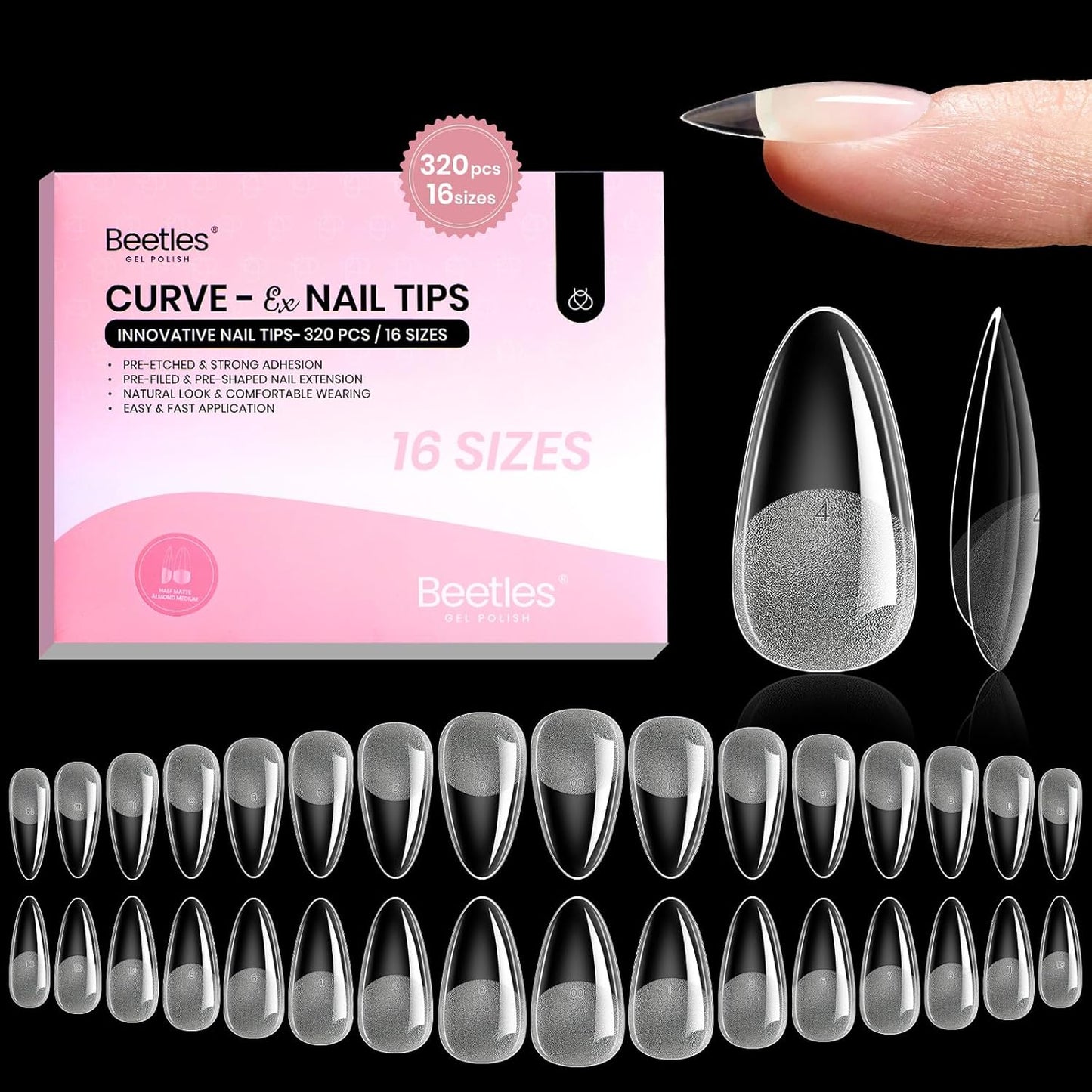 Beetles Nail Glue Gel - Super Strong 2Pcs 20g for Acrylic & Press-On Nails | Clear Summer Nail Art