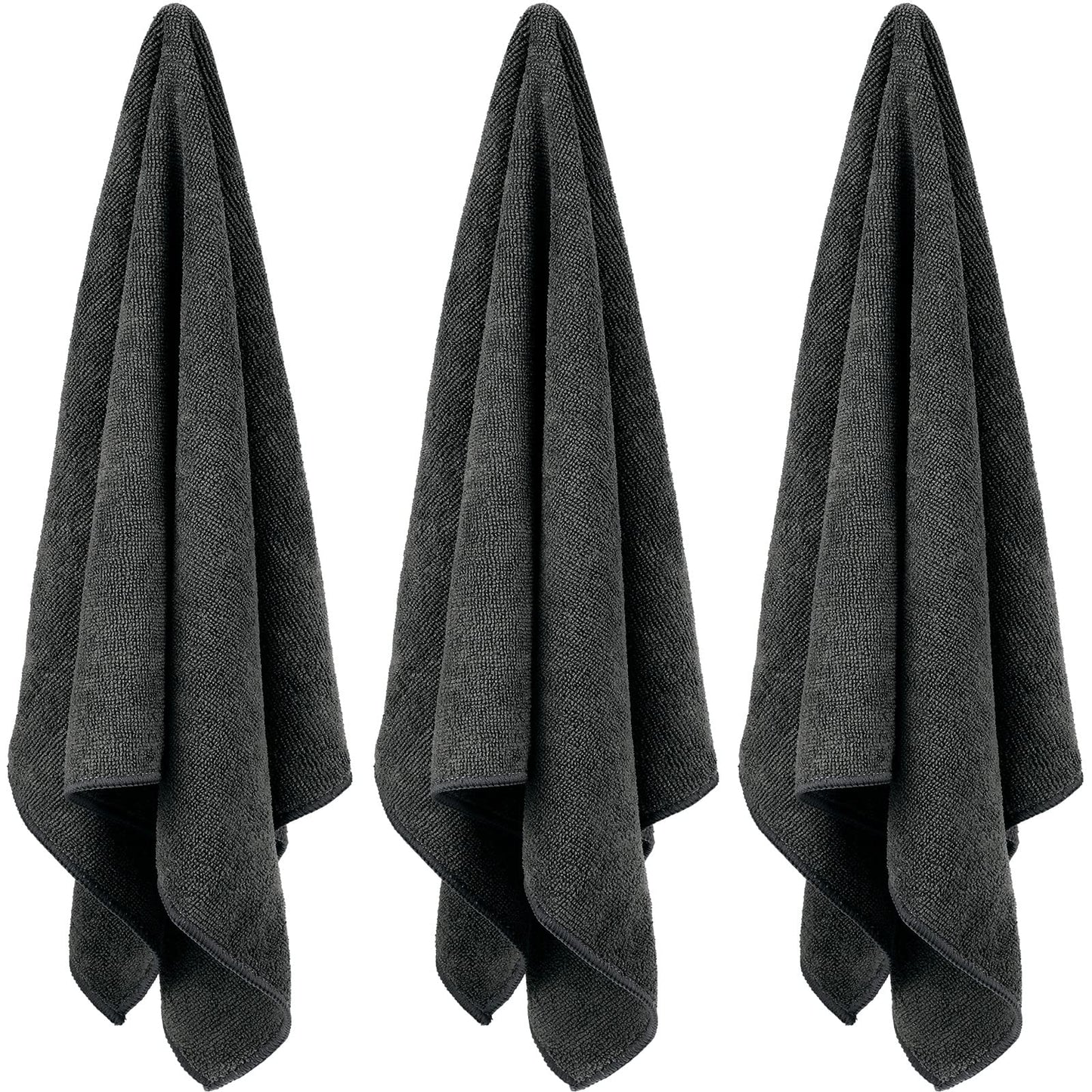 Shimeyao 26 Pcs Salon Bleach Proof Towels Highly Absorbent Hair Towels Hand Facial Cloths Bleach Resistant for Salon Barber Spa Beauty Bath Hair Stylist(Black,18 x 30 Inch,Classic)