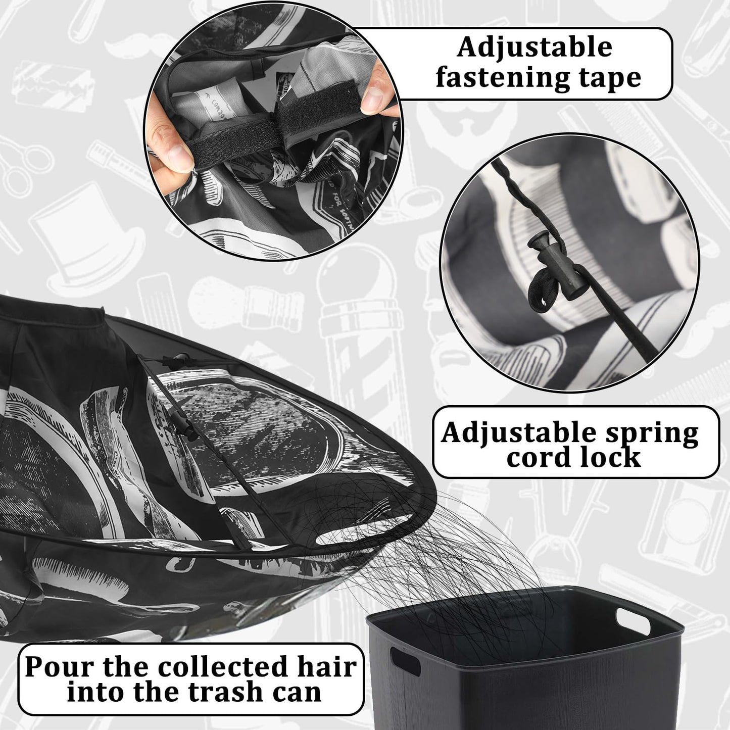 FEBSNOW Hair Cutting Cloak Cape Foldable Haircut Umbrella Cape for Adults