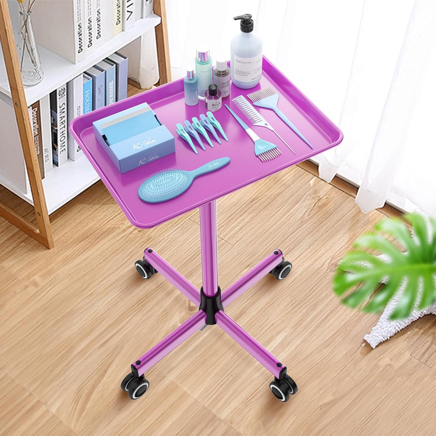 Tattoo Tray - Rolling Salon Cart with Wheels for Hair Stylists | Purple Color