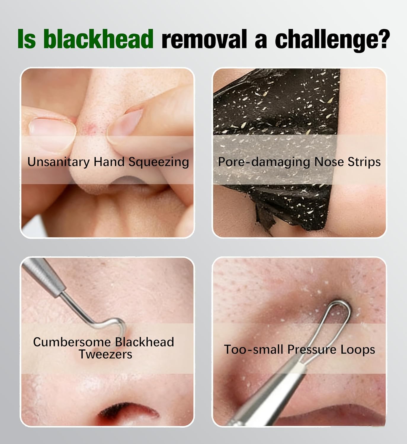 Blackhead Remover Tools - Stainless Steel Face Spatula for Deep Skin Cleansing | Green Color