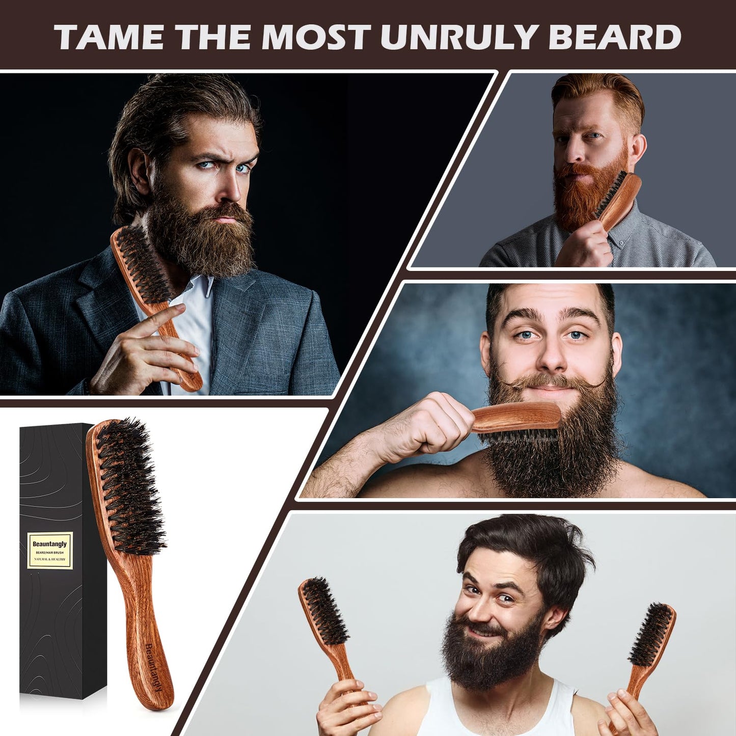 Hair Brush for Hair Growth, Eco-friendly Wooden Paddle Hair Brushes for Women Men Kids Make Hair Smooth & Shiny, Massaging Scalp Reduce Hair Loss