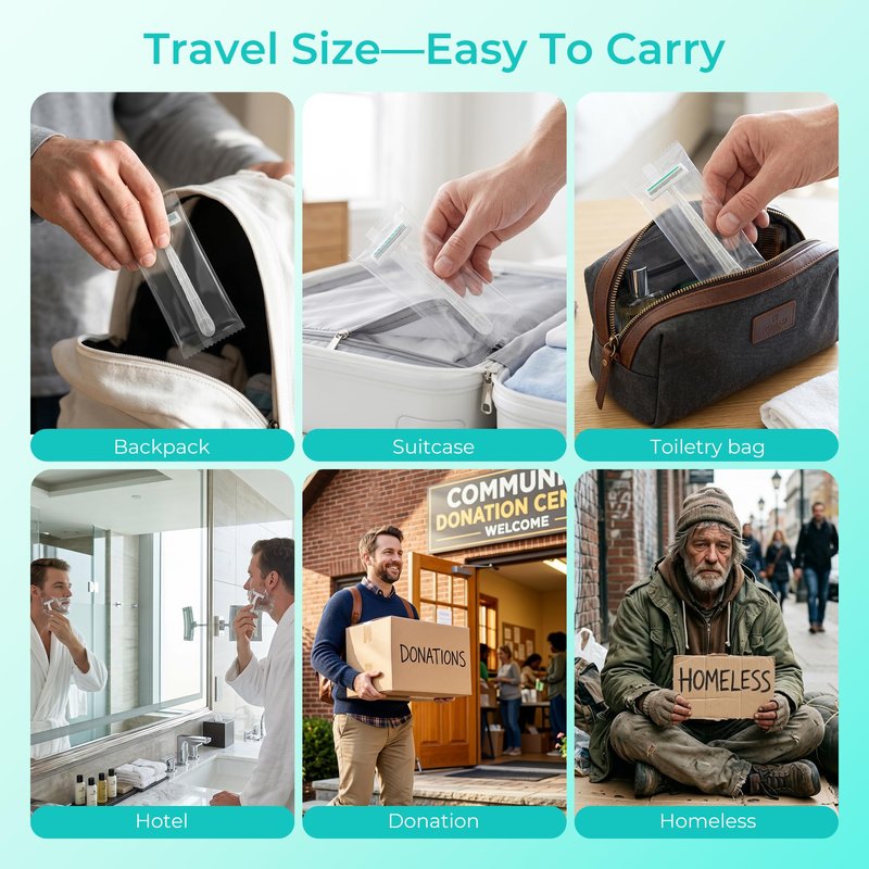 Disposable Razors, White Bulk Razors With Knife Caps, Individually Packaged, Razors In Bulk Suitable For Hotels, Shelters, Homeless People, Nursing Homes, Charities, Churches (50-PACK)