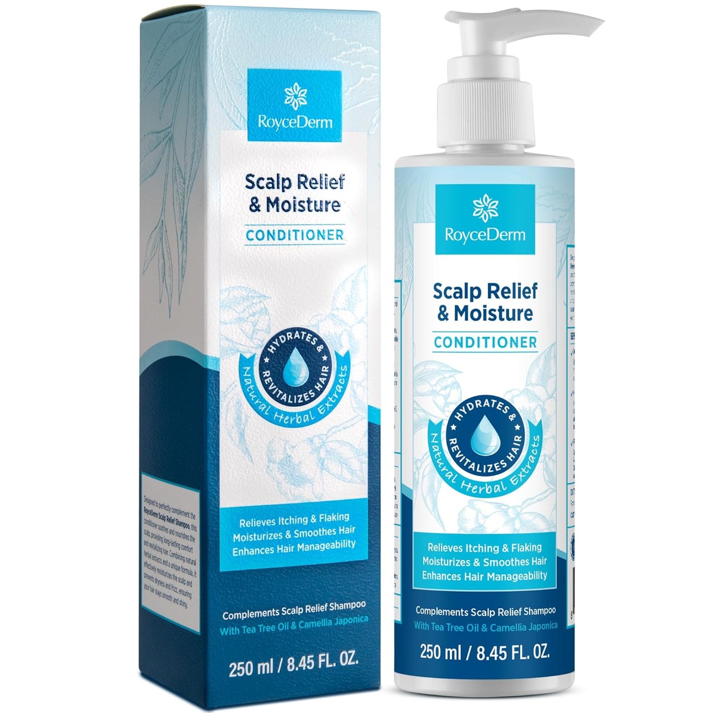 Roycederm Coal Tar Shampoo & Conditioner Set | 2% Coal Tar Extract for Dandruff Relief - Soothes Itchy Scalp, Hydrates Hair