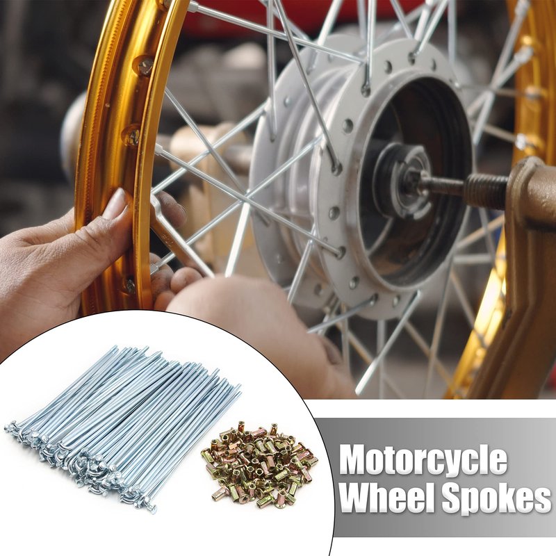 uxcell 72pcs 4mm Thread Diameter Motorcycle Wheel Spokes 170mm Length