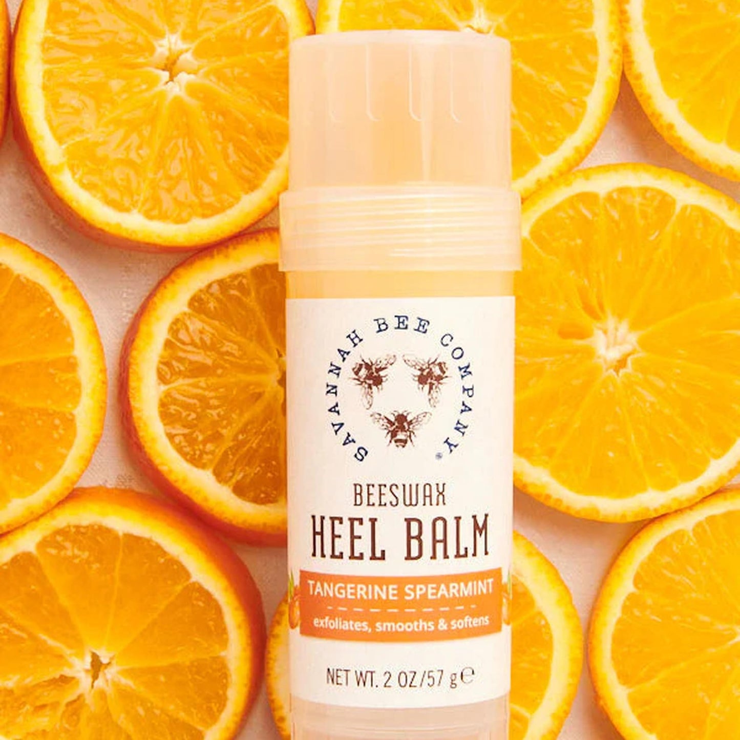 Savannah Bee Company Beeswax Heel Balm - Foot Balm for Cracked Heels with Tangerine Fragrance