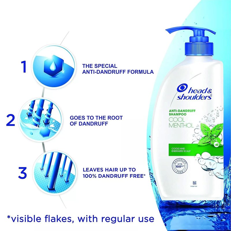 Head & Shoulders Anti Dandruff Shampoo - Cool Menthol Scent | 22 oz Pump Bottles, 2 Pack for All Hair Types