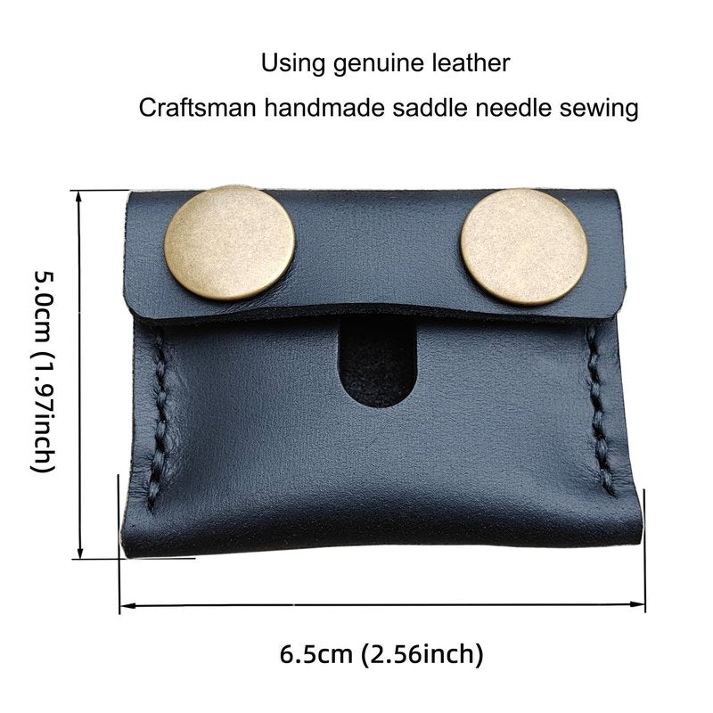 MEEBOY Handmade Leather Safety Razor Travel Cover, Double Edge Razor Head Protective Sheath For men Fits Most Safety Razors (Black)