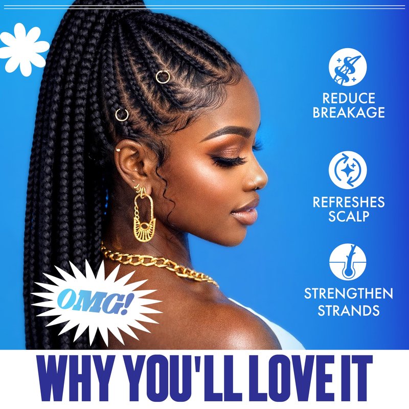 ALL DAY GOT HOLD Braiding Gel for Braids, Twists & Protective Styles (Breakage Relief) – Strong Hold with Sea Moss & Peppermint – Non-Flaking Styling Gel for Natural Hair – 10 Fl Oz