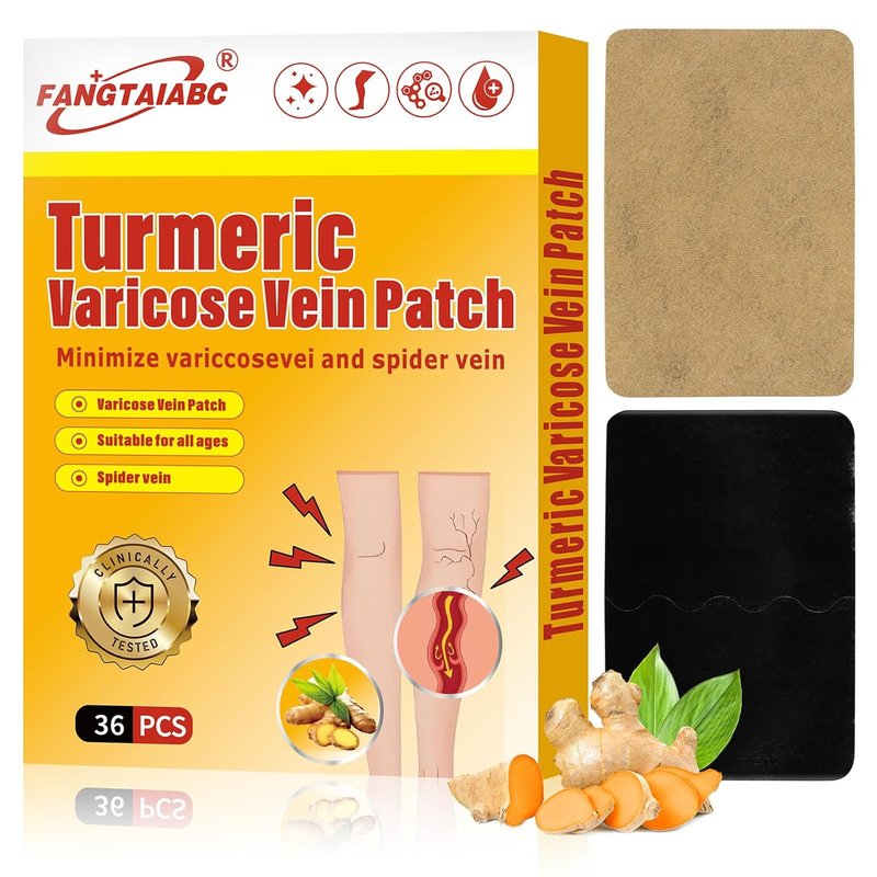 Varicose Veins Patch - 36PCS Turmeric Treatment for Legs | Natural Spider Vein Relief & Enhanced Circulation